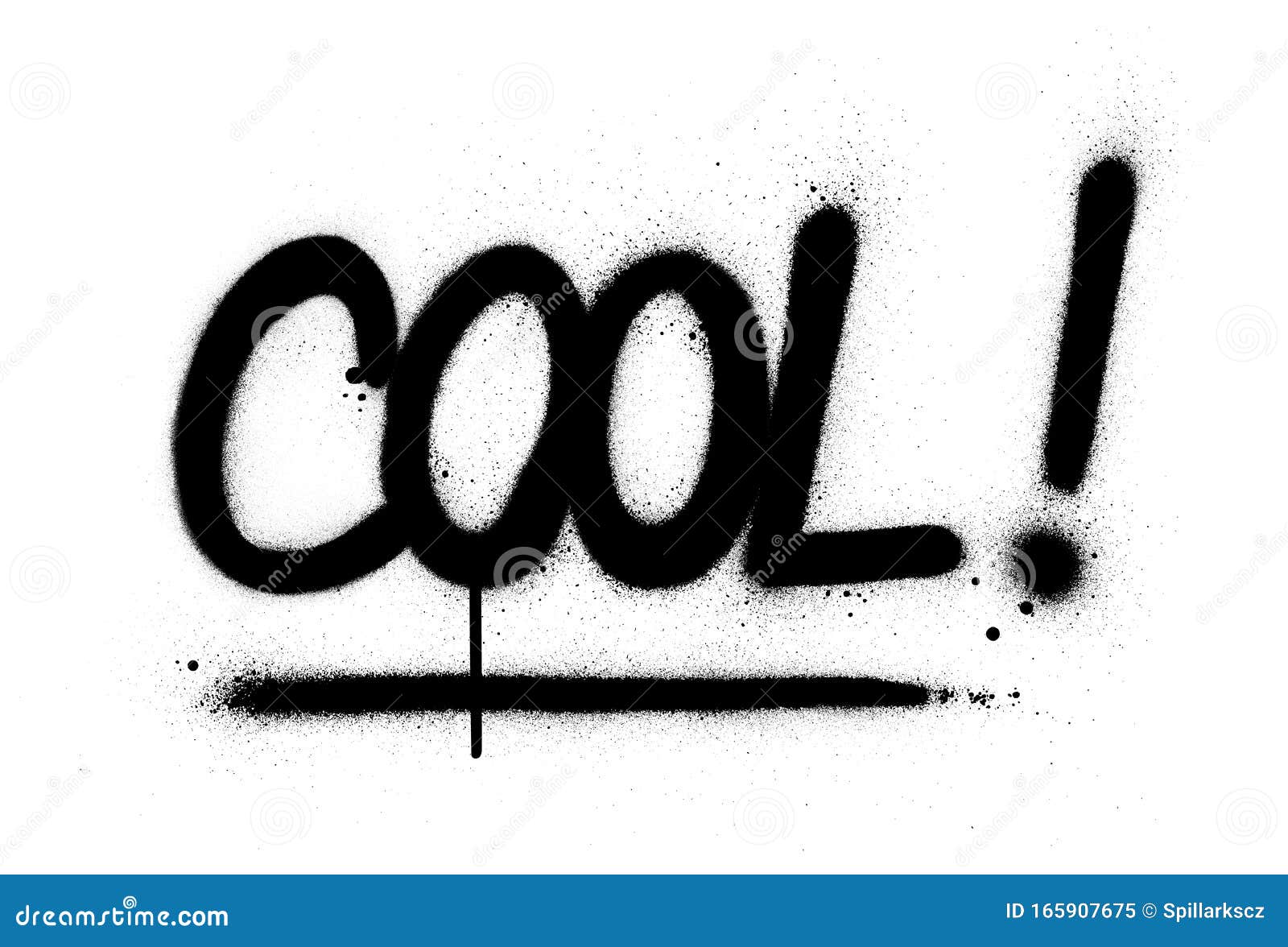 graffiti cool word sprayed in black over white