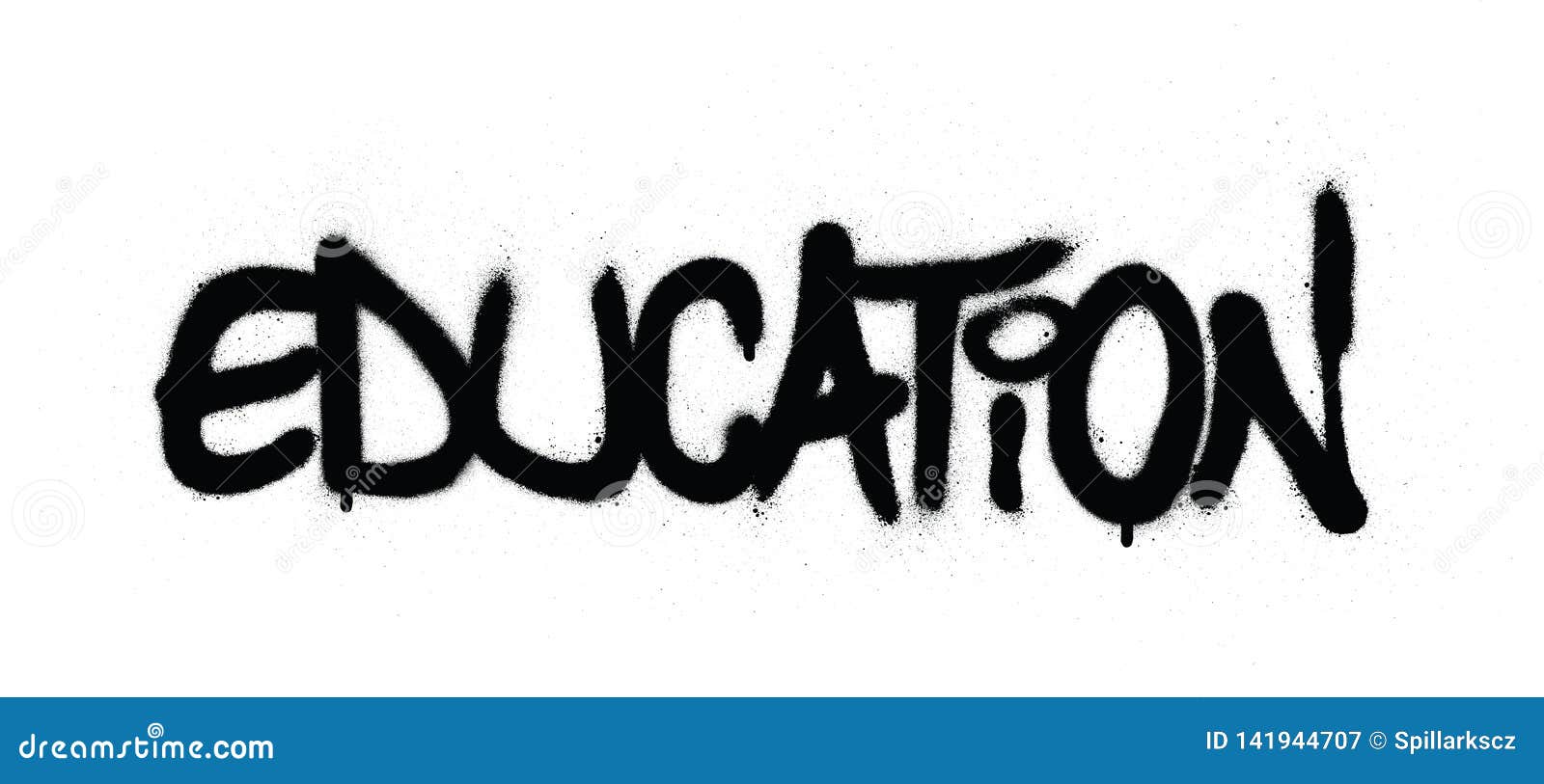 Graffiti Education Word Sprayed in Black Over White Stock Vector