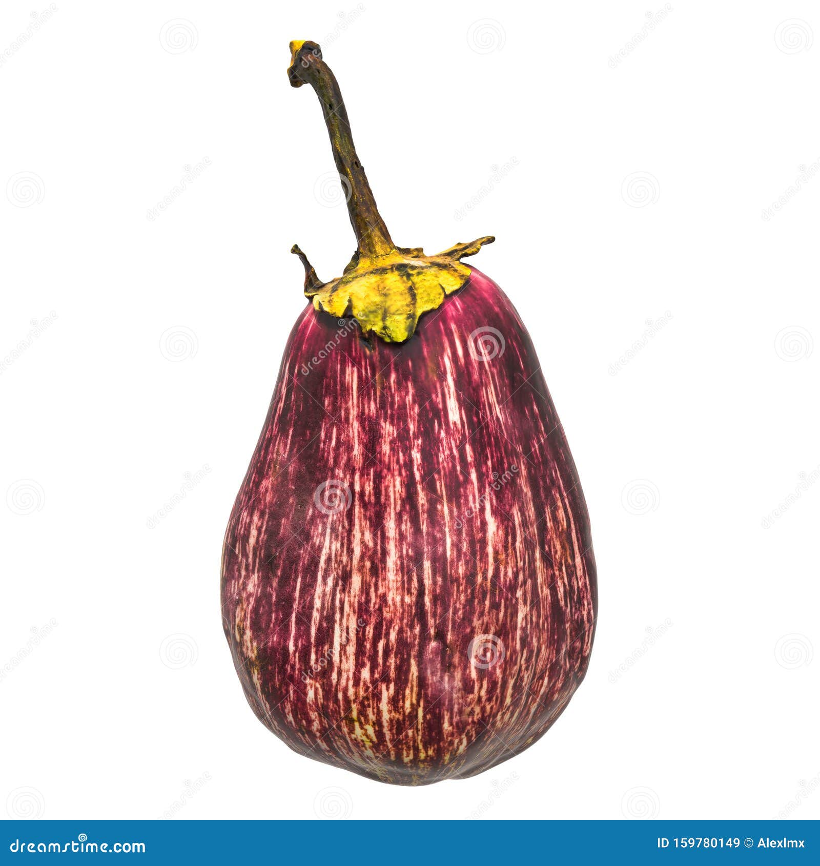 Graffiti Eggplant Closeup 3d Rendering with Realistic Texture Stock