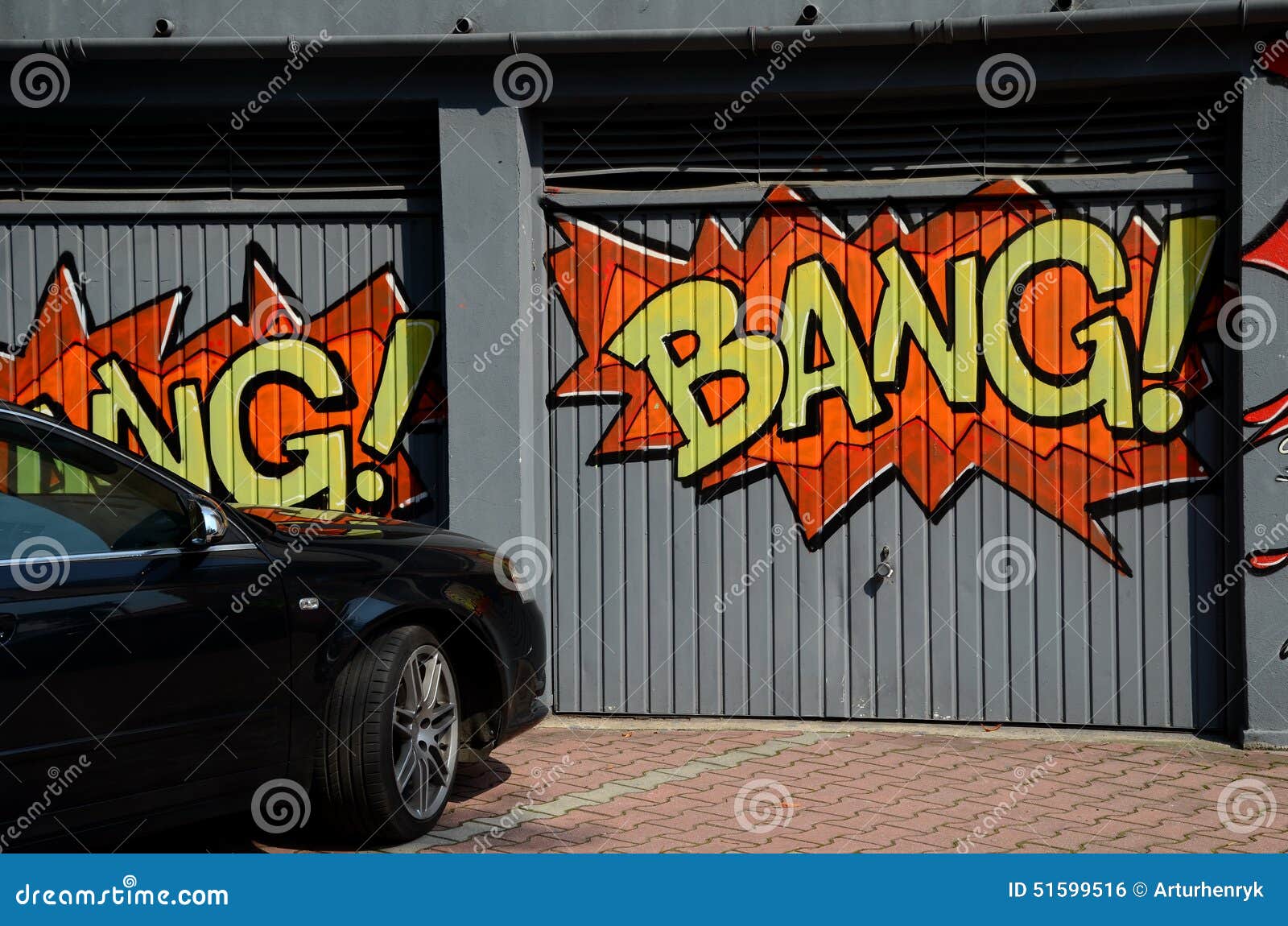Graffiti on the garage editorial photo. Image of graffiti 51599516