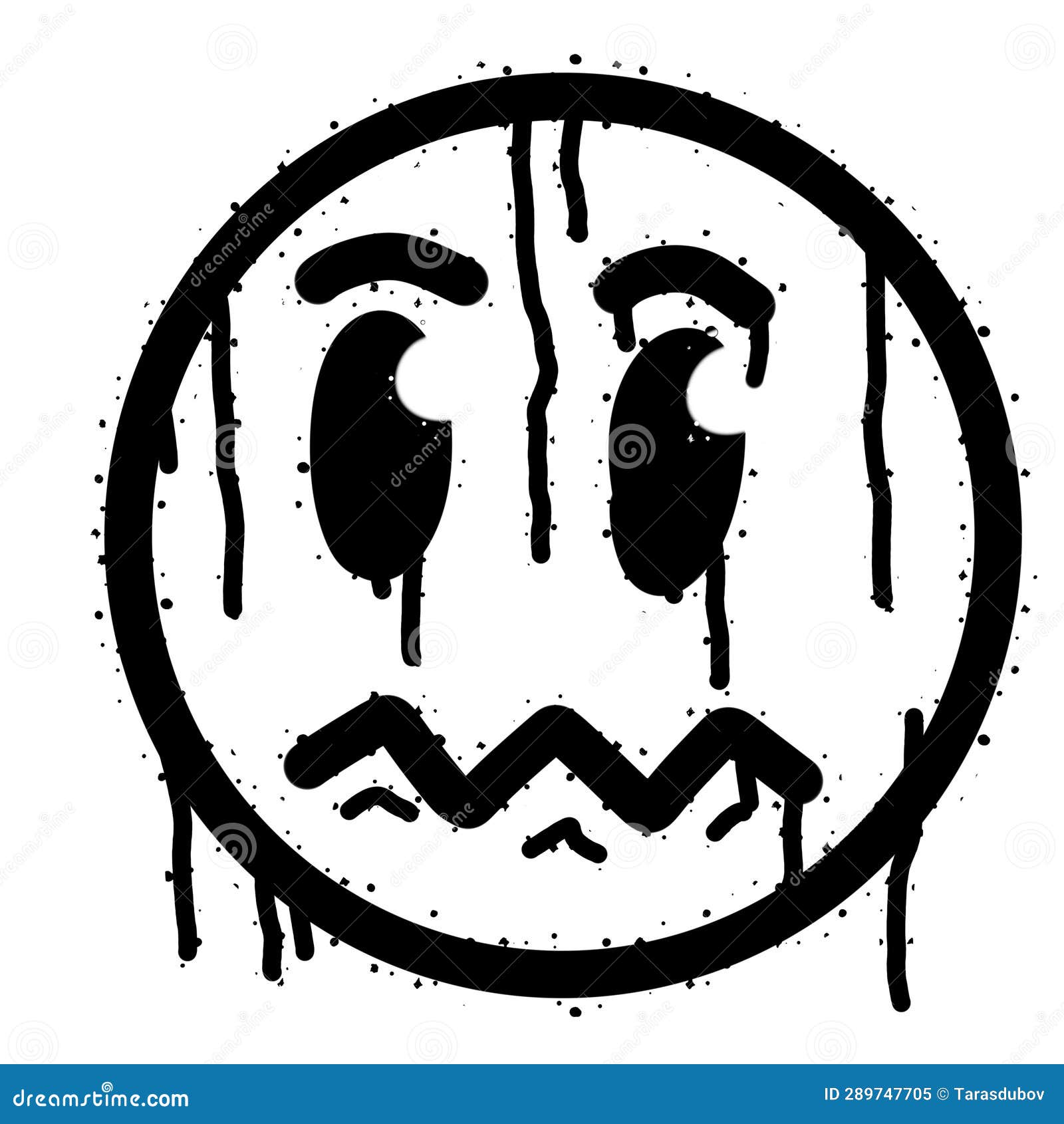Graffiti Grunge Face. Cartoon Expression Stock Vector - Illustration of