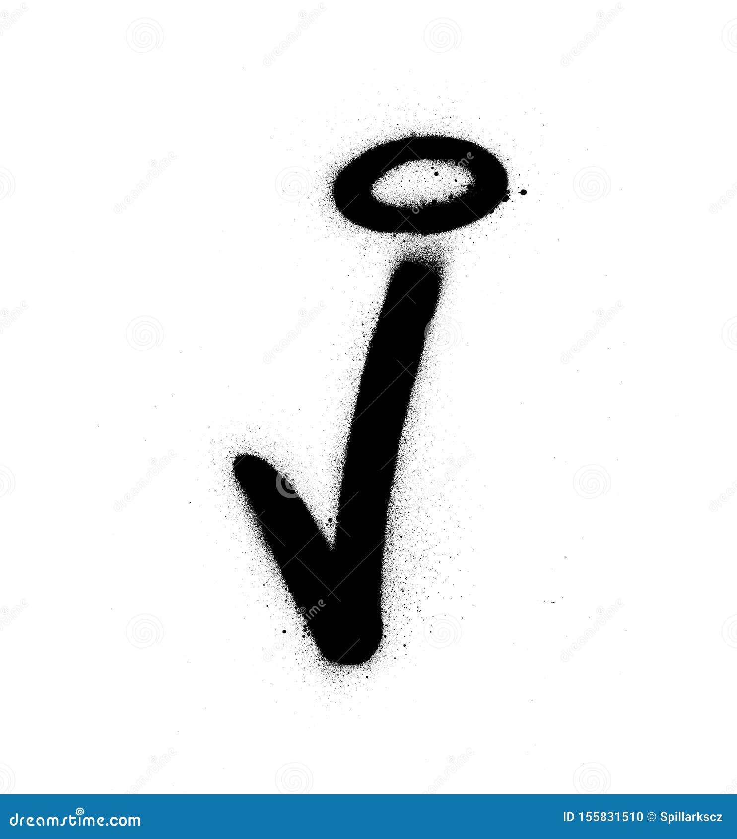 Graffiti J Font Sprayed In Black Over White Stock Vector Illustration Of Character Airbrush