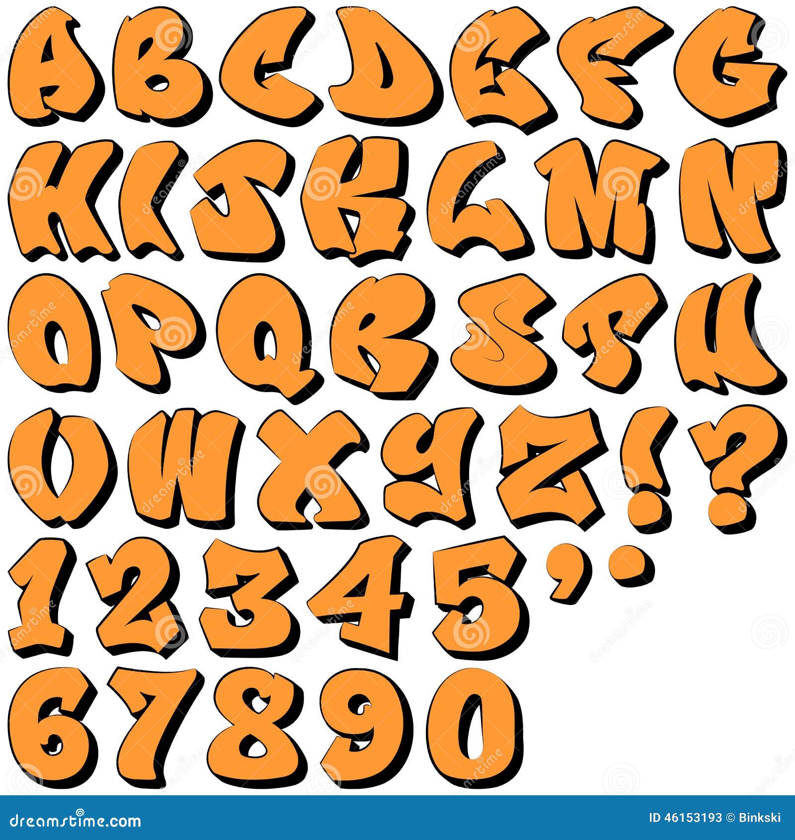 Graffiti Letters And Numbers Stock Vector Illustration Of Grunge Fonts