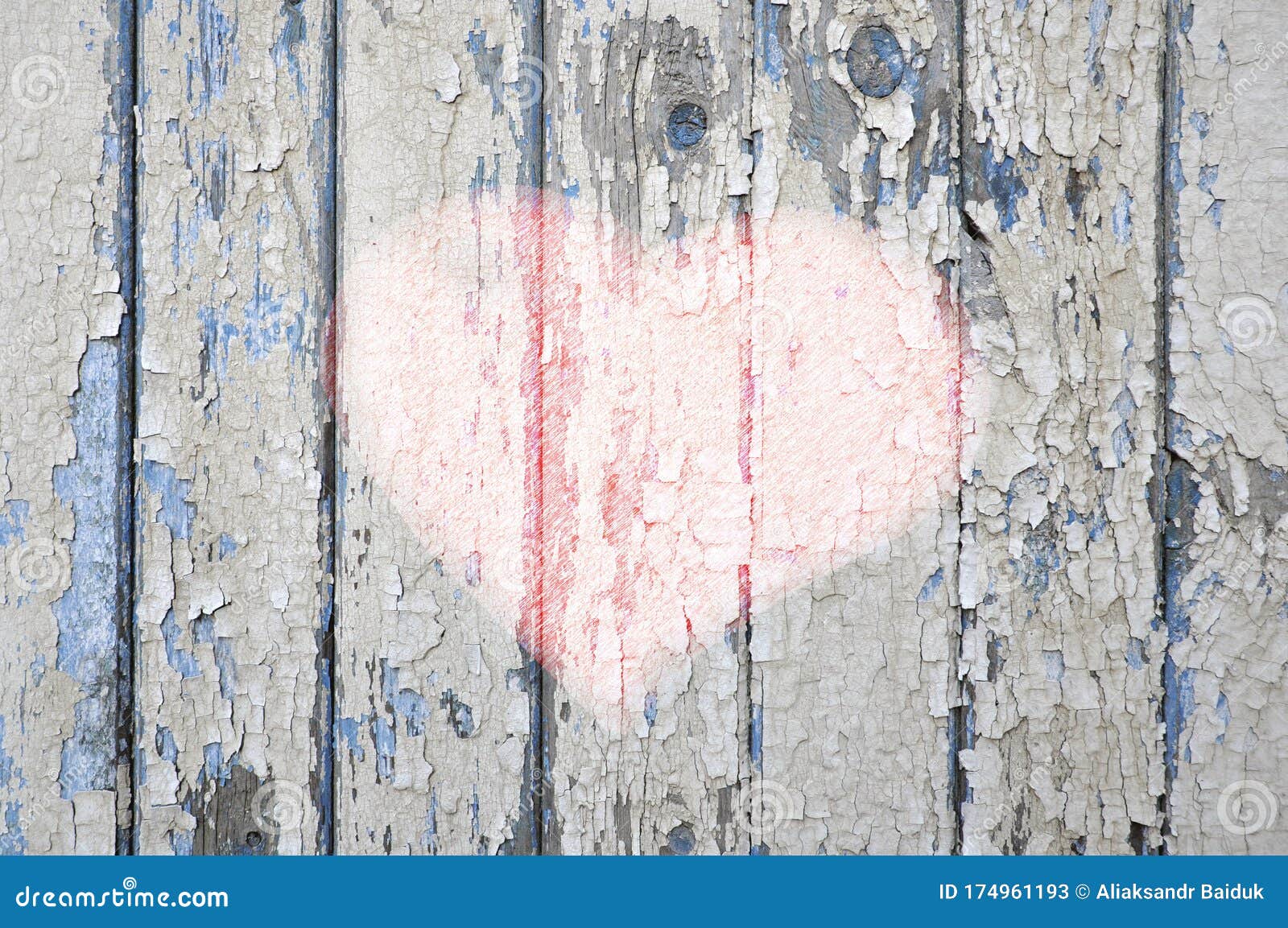 Graffiti Old Wooden Wall, Heart, Valentines Day Stock Image - Image of ...