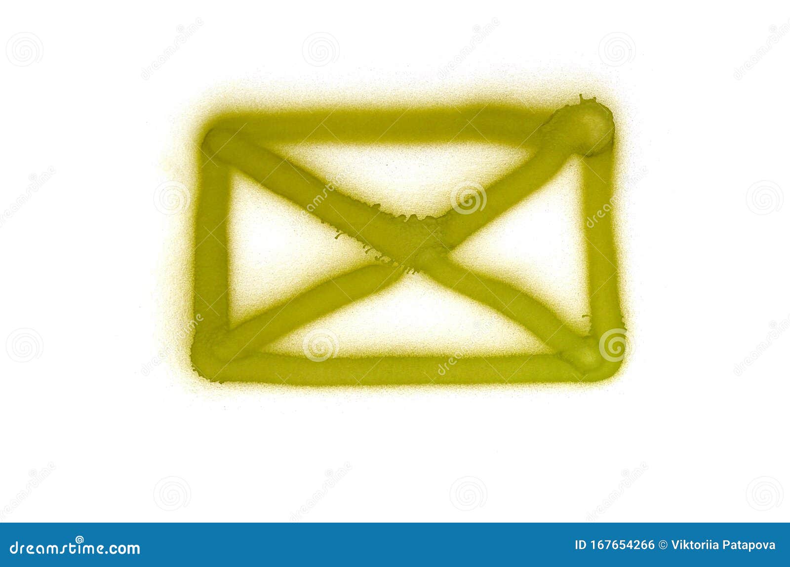 graffiti post envelope sign sprayed on white  background