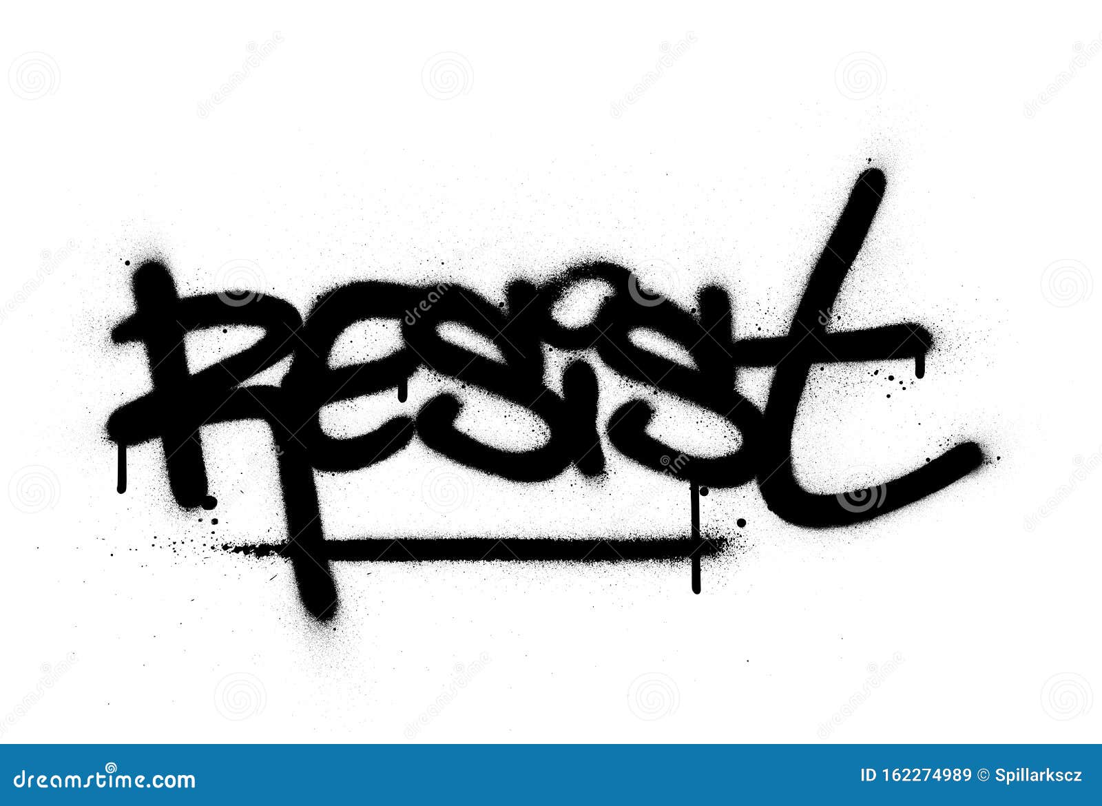 graffiti resist word sprayed in black over white