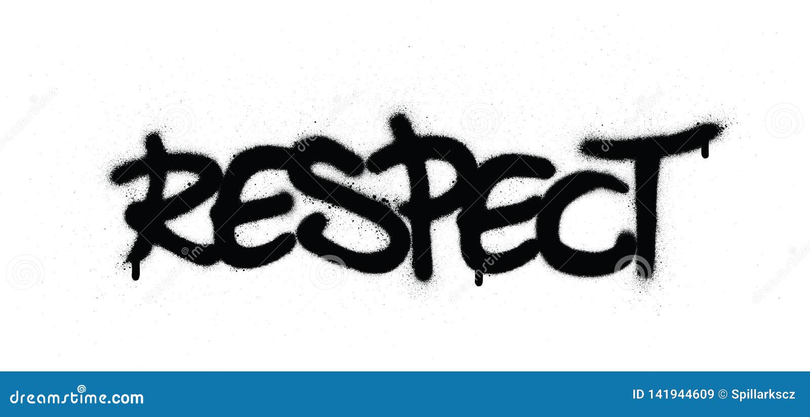 graffiti respect word sprayed in black over white