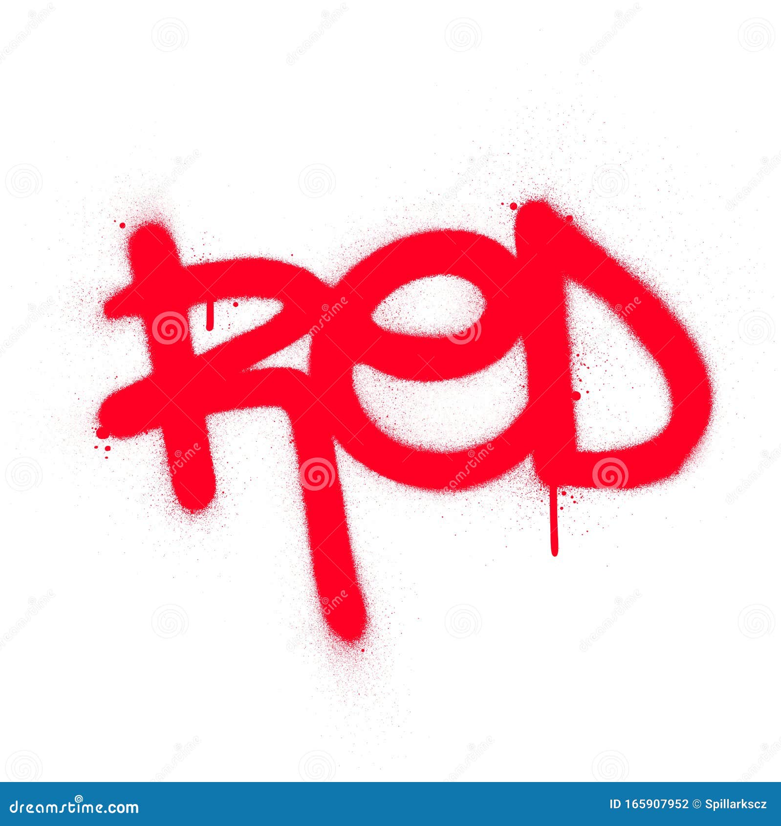 Graffiti Rojo Rociado En Rojo Sobre Blanco Ilustración del Vector ...