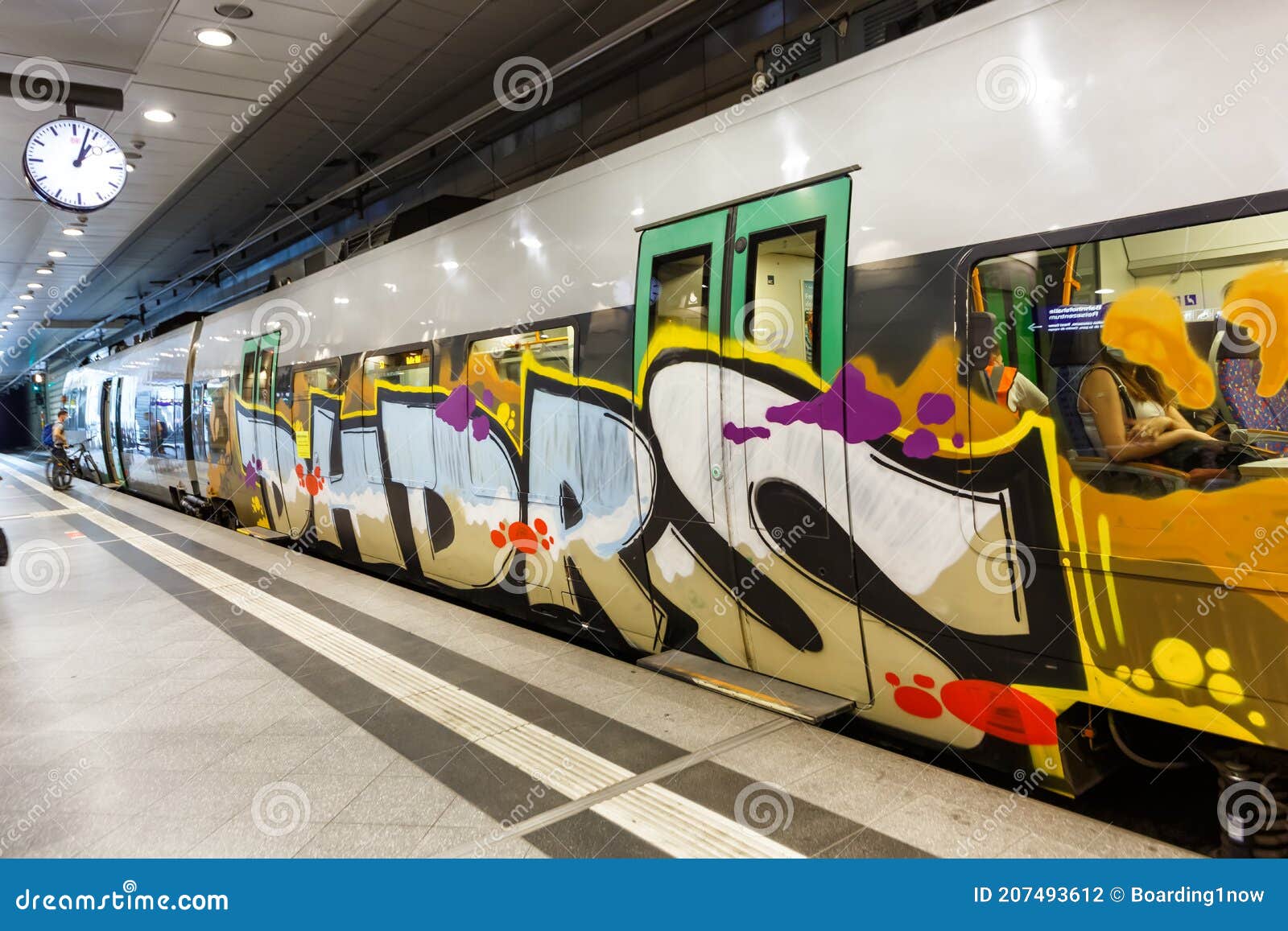 Graffiti S-Bahn Leipzig Train Railway Main Station S Bahn in Germany