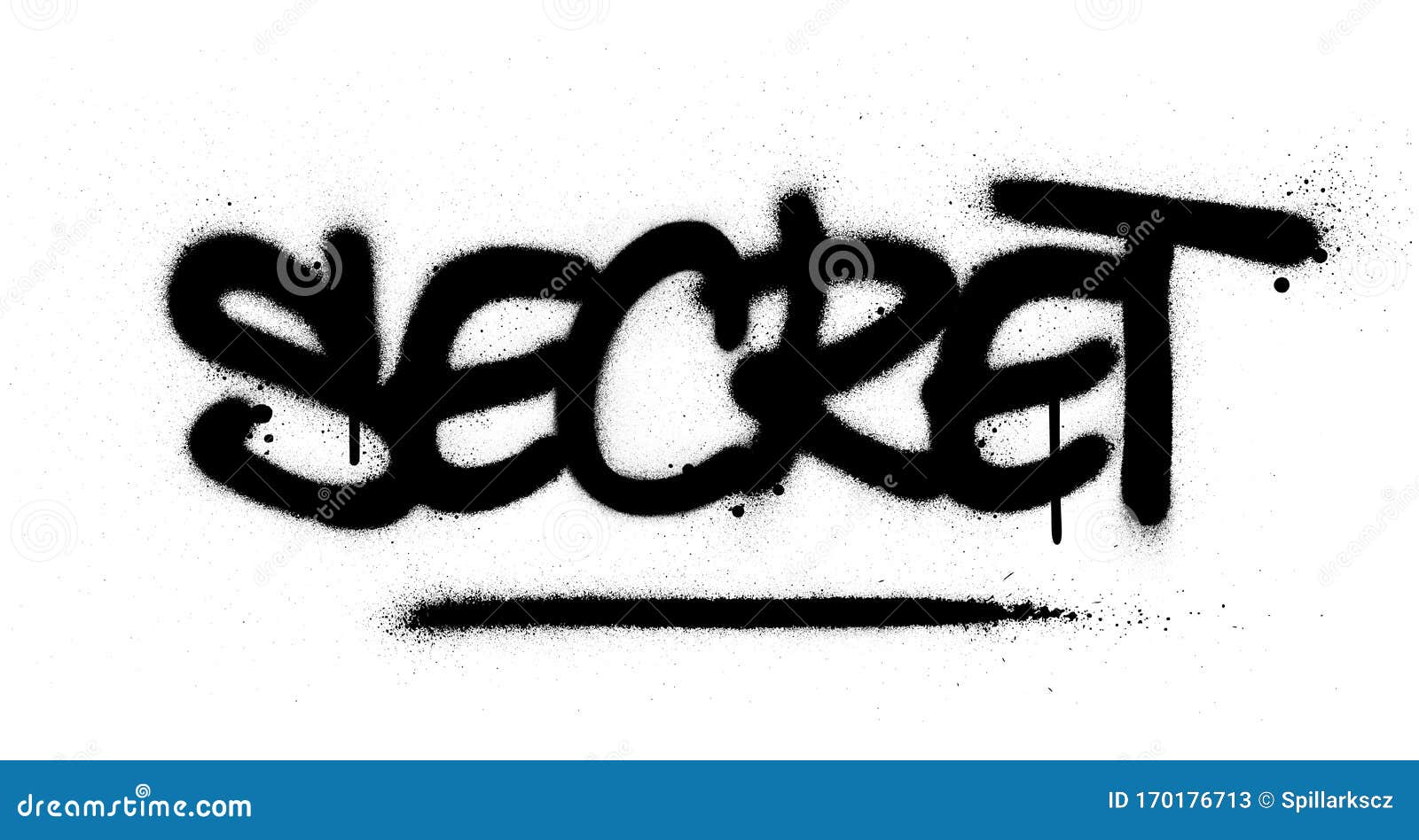 Graffiti Secret Word Sprayed In Black Over White Cartoon Vector ...