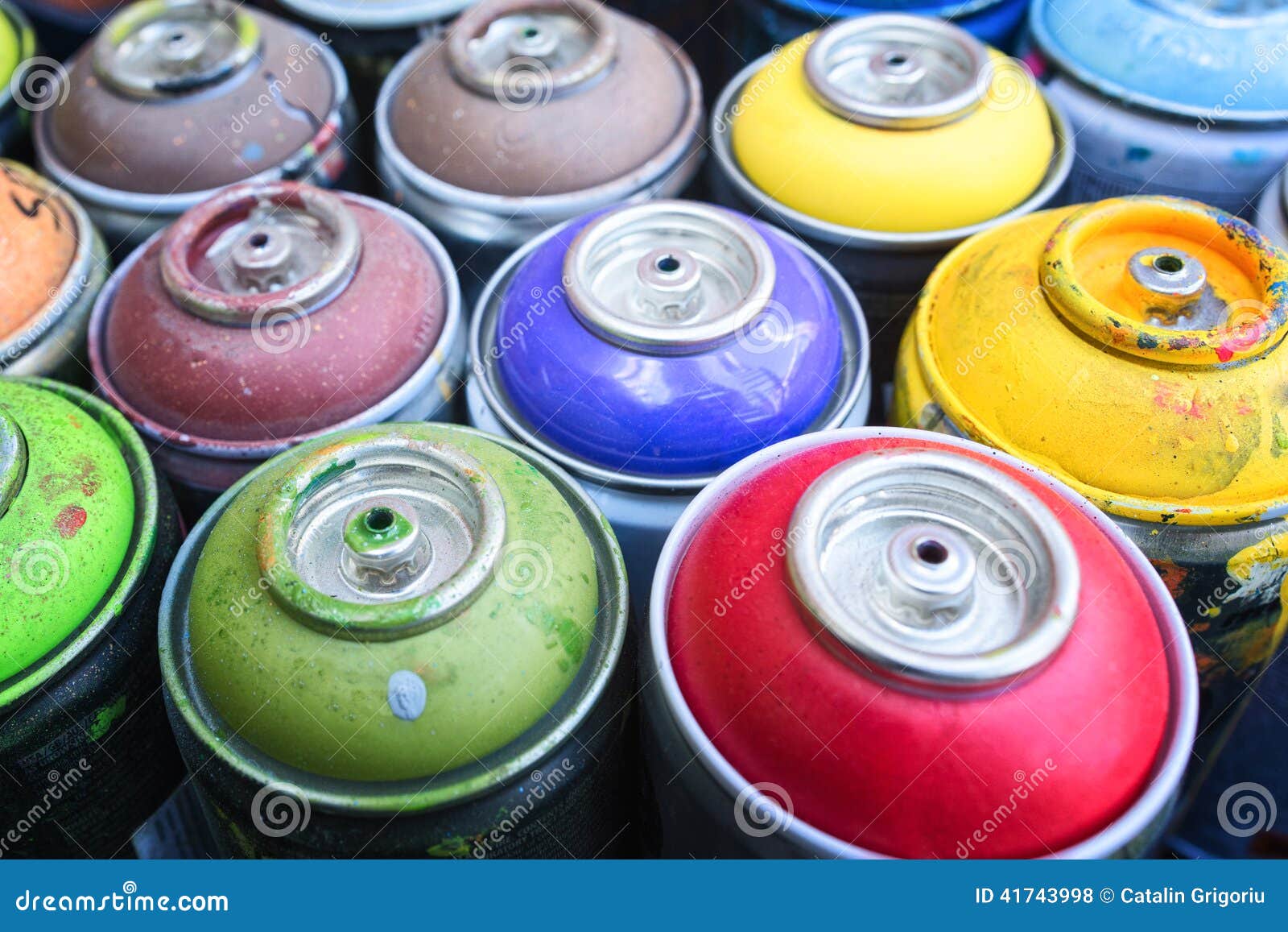 Graffiti spray cans stock photo. Image of aerosol, blue 41743998