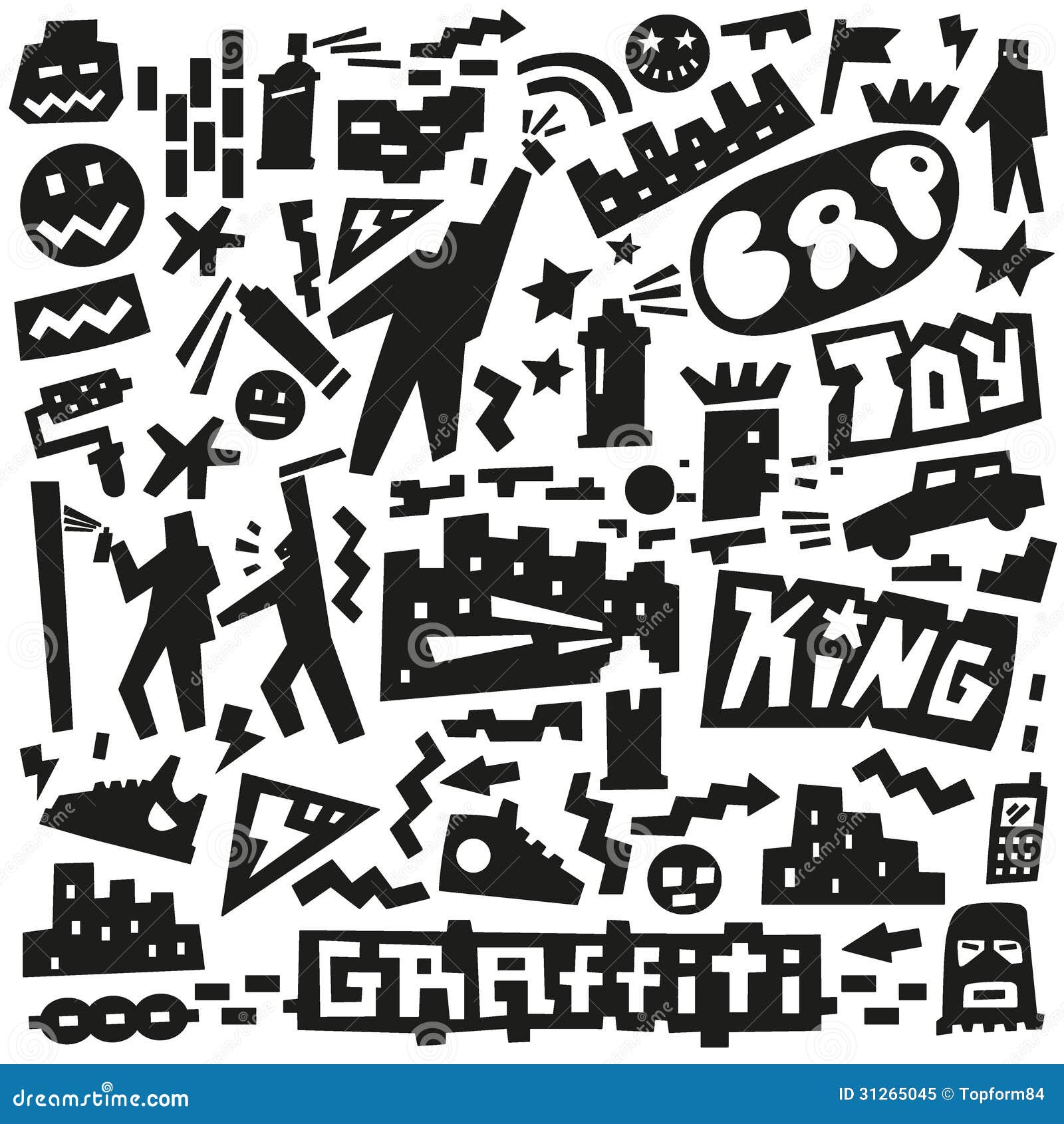 Graffiti , Spray Paint Doodles Stock Illustration Illustration of