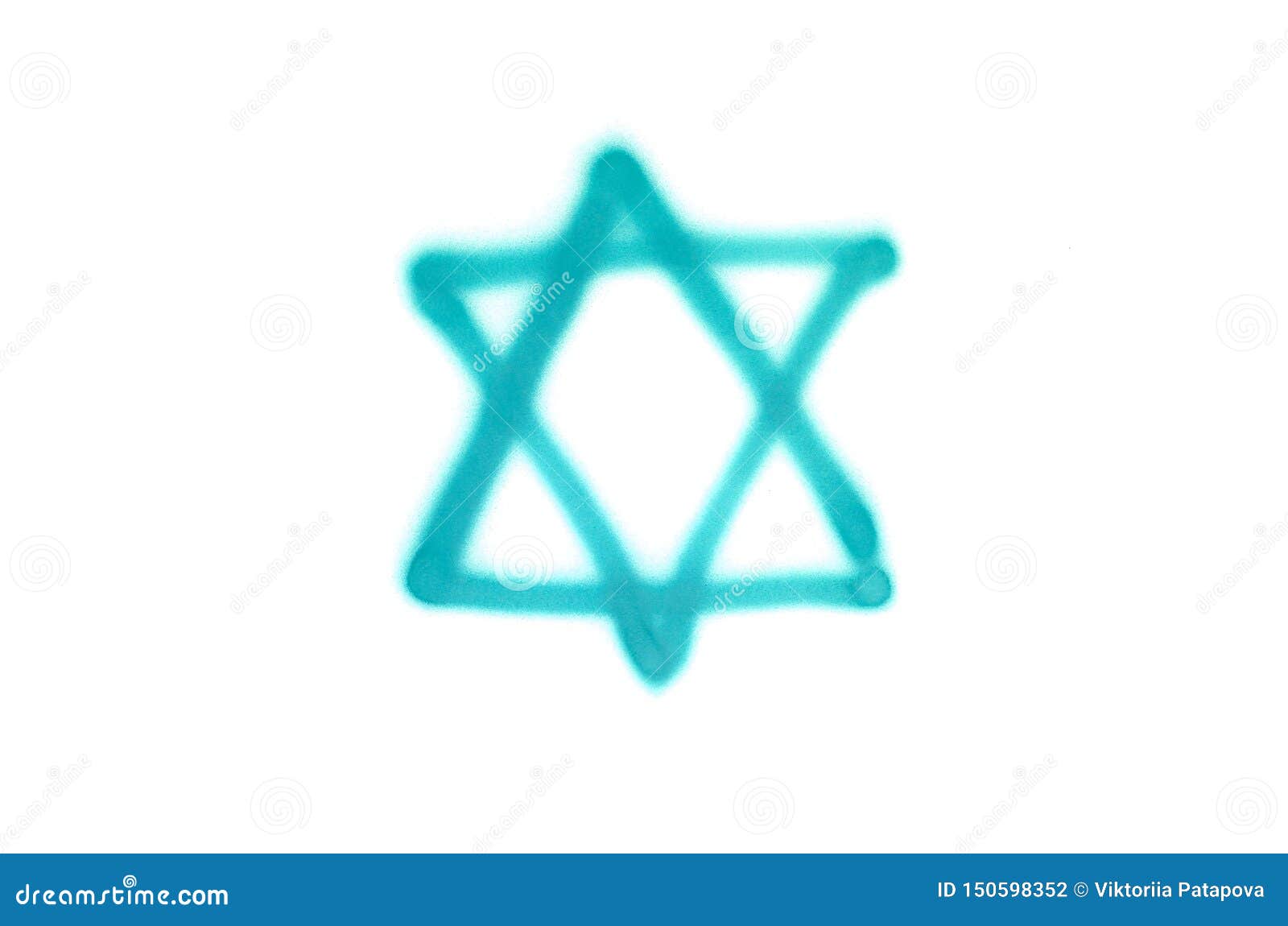 graffiti star of david sprayed on white  background