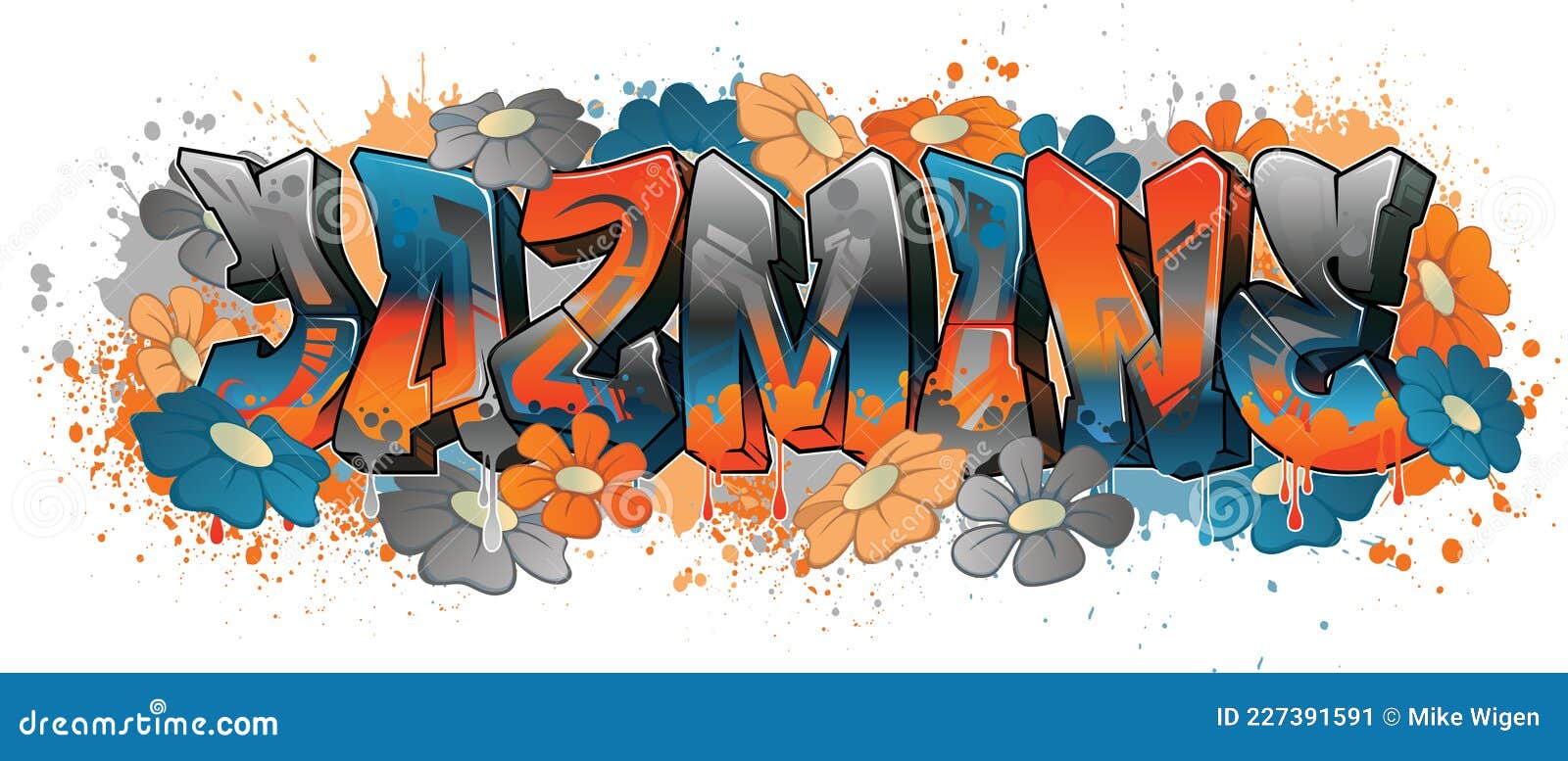graffiti styled name  - jazmine