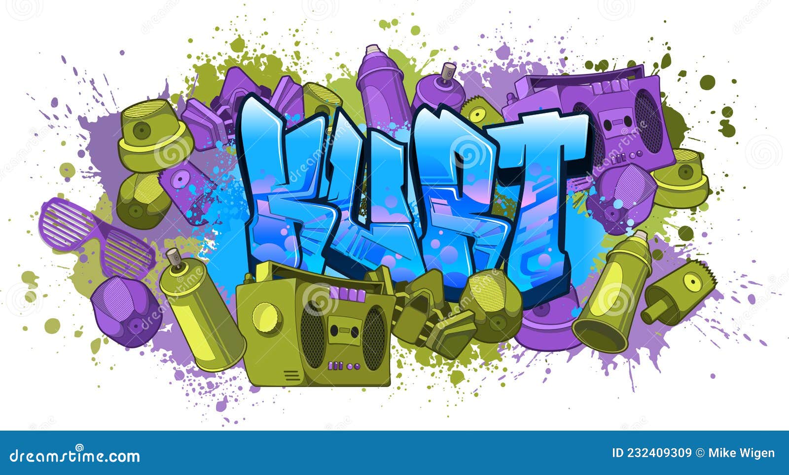 Graffiti Styled Name Design Kurt Stock Vector Illustration of