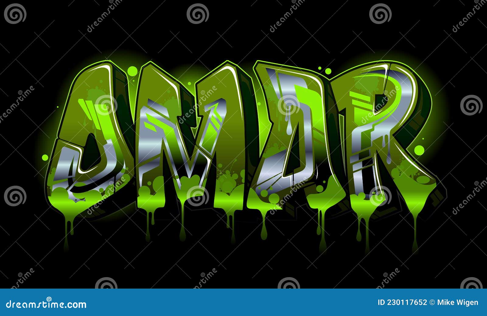 graffiti styled name  - omar
