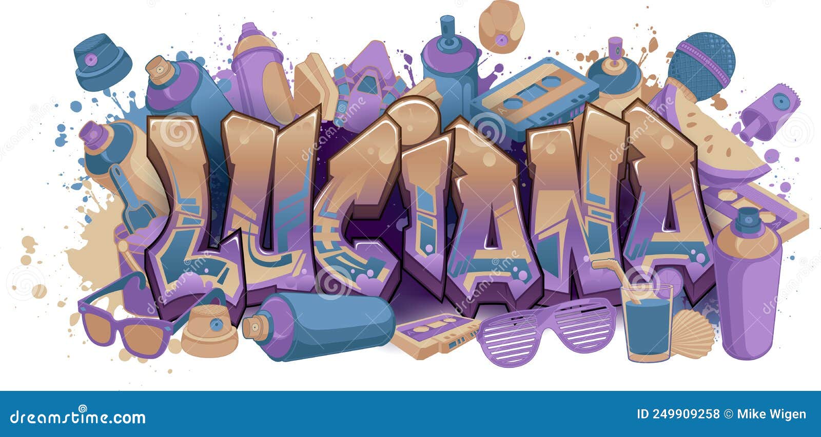 graffiti styled urban street art tagging  - luciana