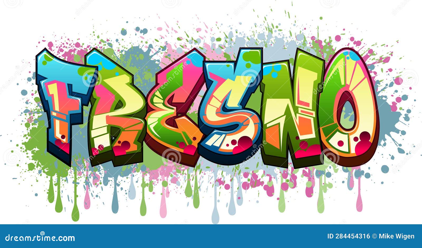 Graffiti Styled Vector Graphics Design - Fresno Stock Vector ...