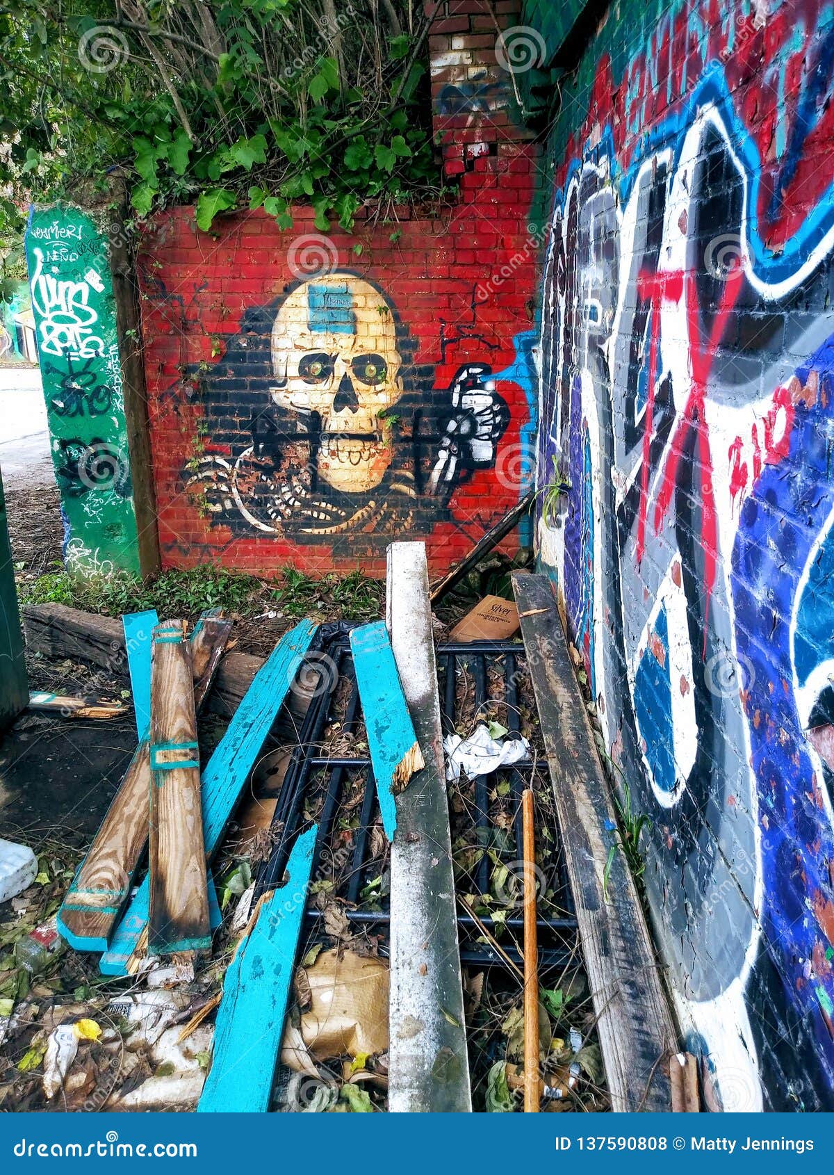 Graffiti tagged or death editorial stock photo. Image of hopeless