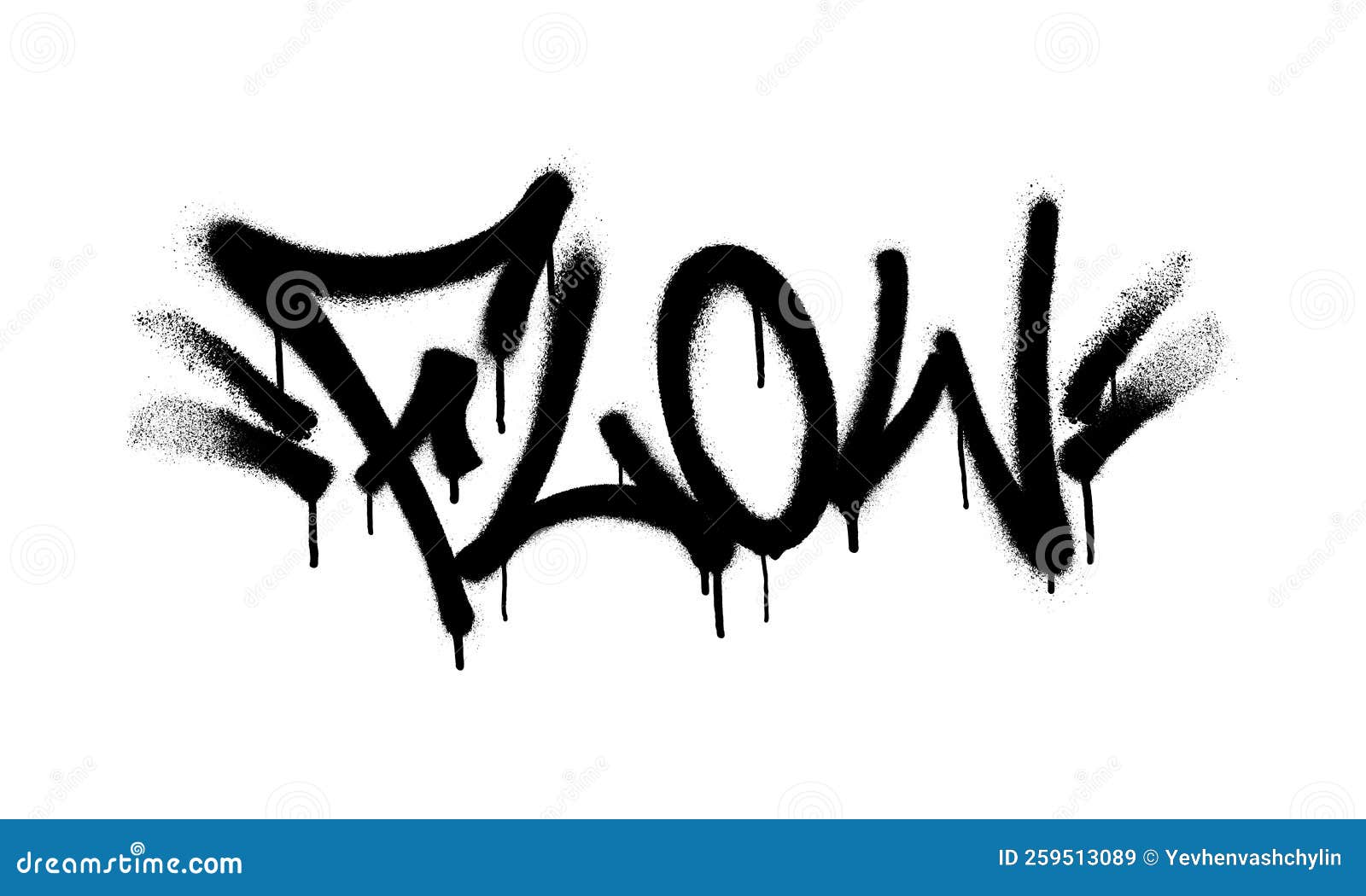 Grafite De Fonte De Fluxo Pulverizado Com Spray Em Preto Sobre Branco.  Ilustração Vetorial. Ilustração do Vetor - Ilustração de escape, conceito:  259513089