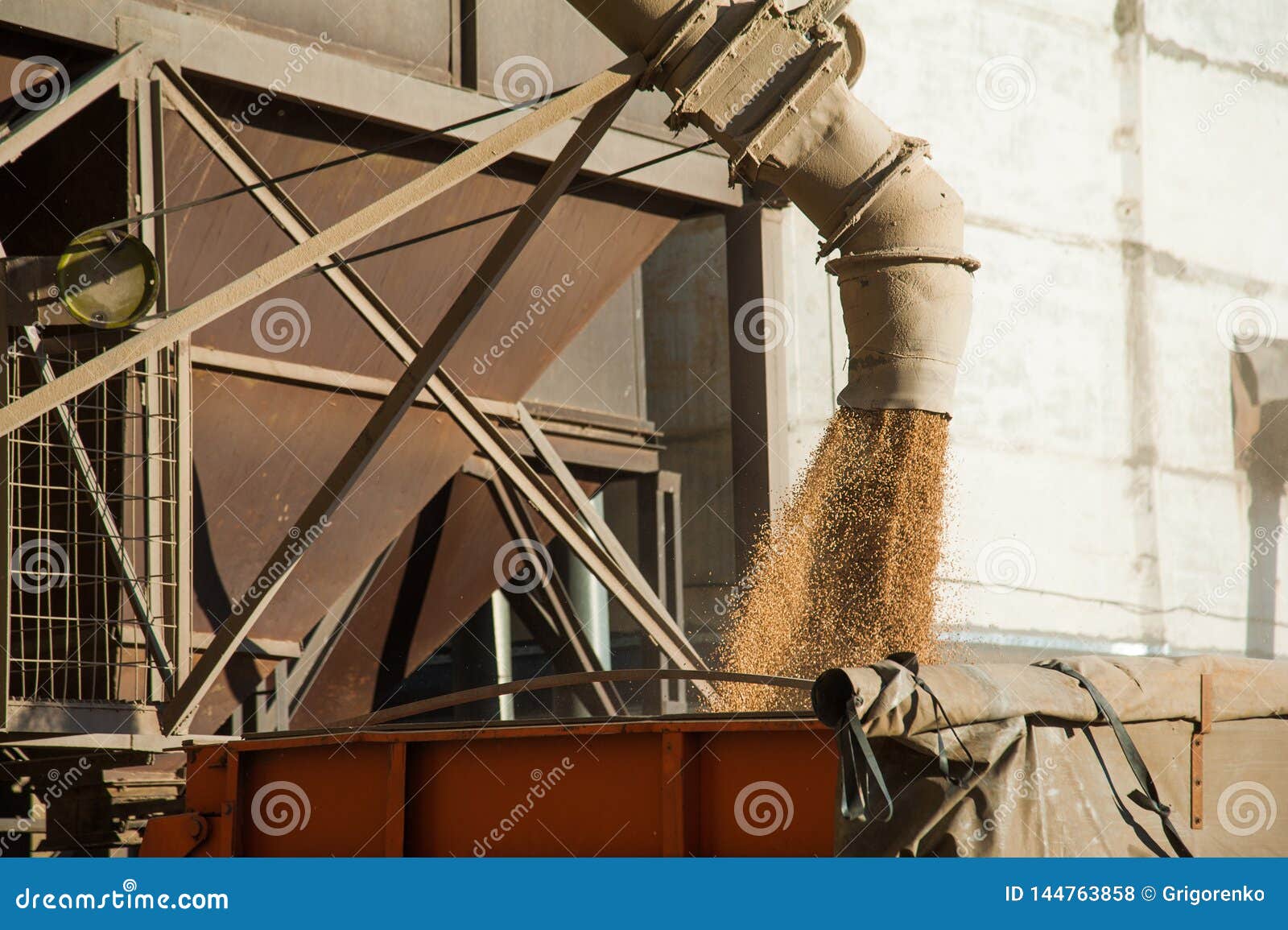 Grain Elevator. Storage and Loading of Grain Stock Photo Image of