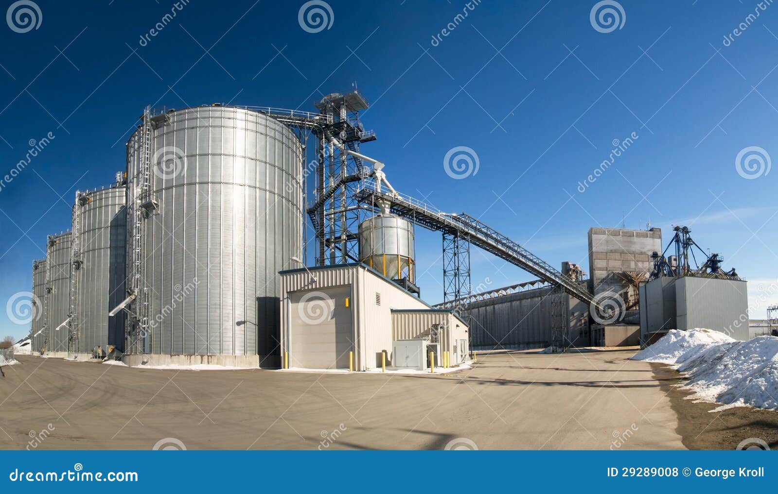 Grain Elevators at a Shipping Port Stock Photo Image of elevator