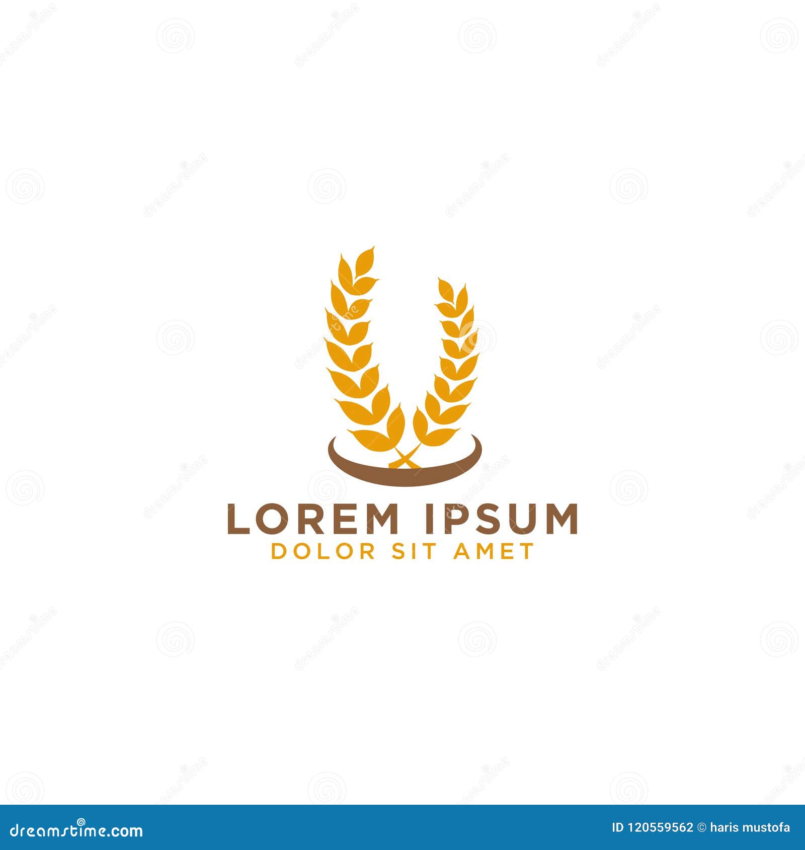 Grain Logo Design Template Stock Vector Illustration Of Rice