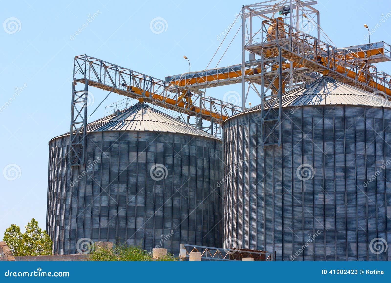 Grain Silos Construction stock image. Image of reflection 41902423