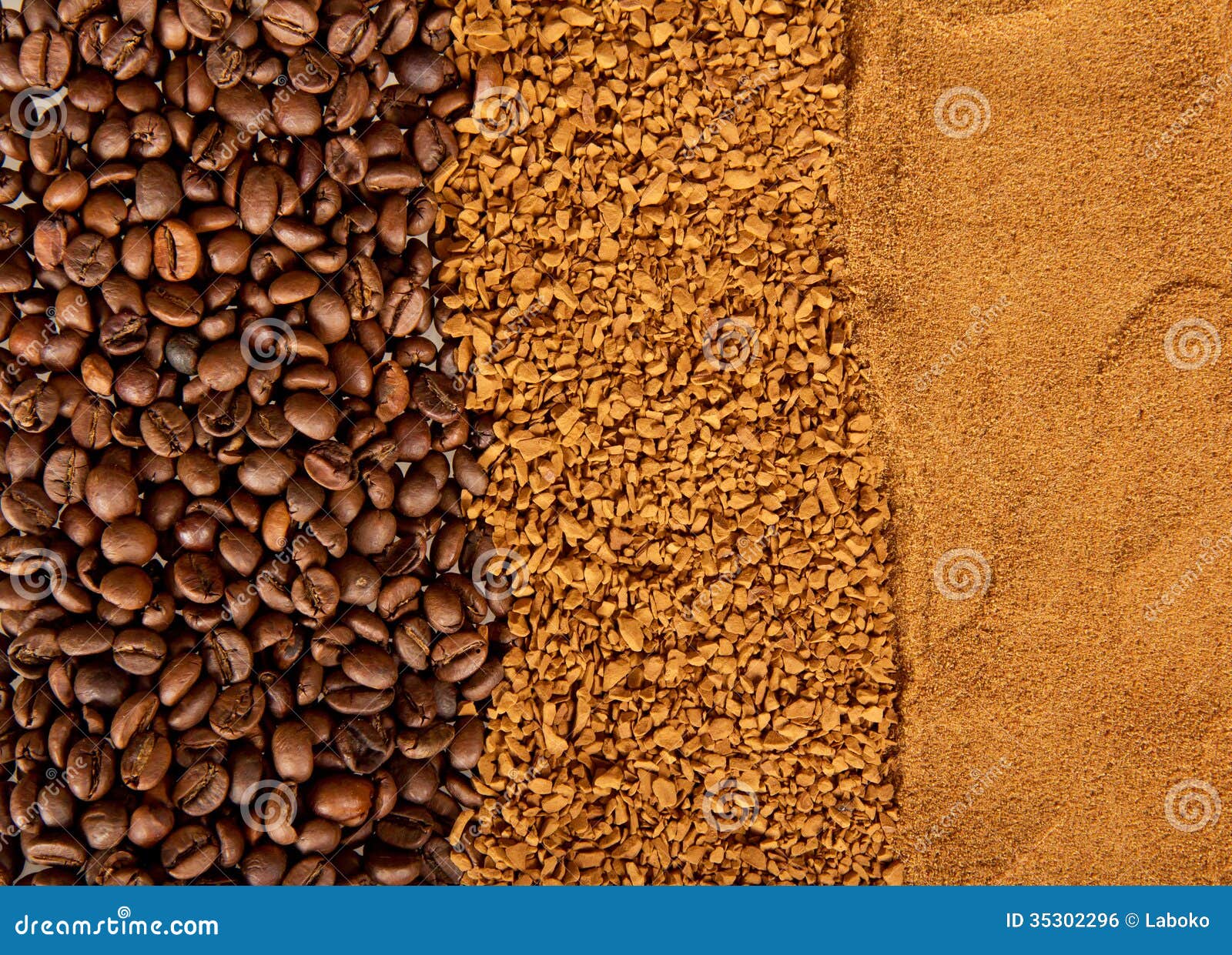 Grains, Instant and Ground Coffee Stock Photo Image of caffeine