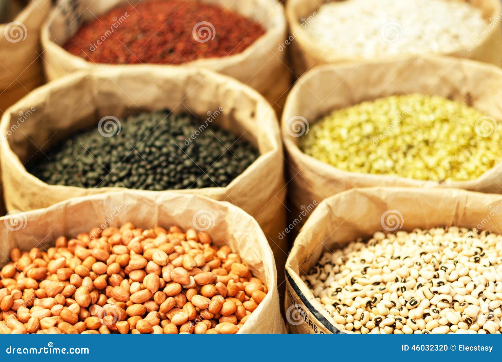 Grains for Sale at the Market Stock Photo Image of organic, brown