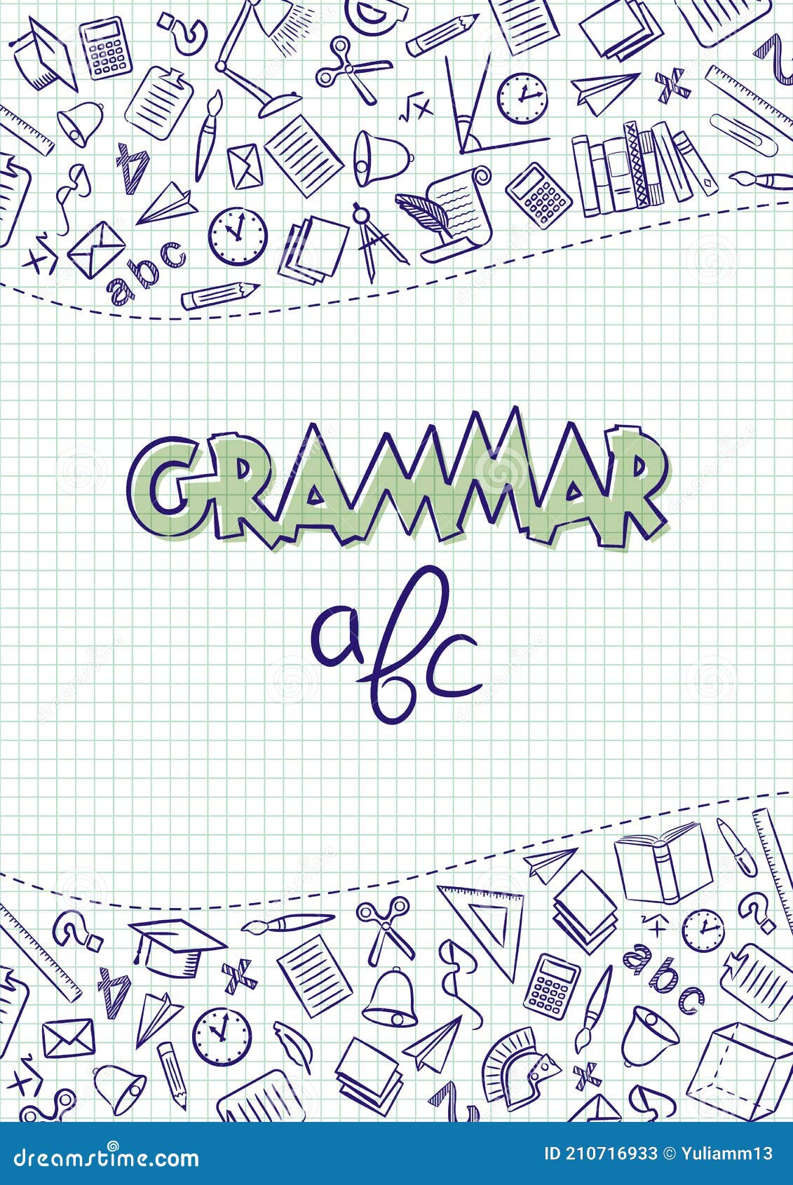 Grammar. Cover for a School Notebook or Grammar Textbook Stock Vector -  Illustration of book, pencil: 210716933