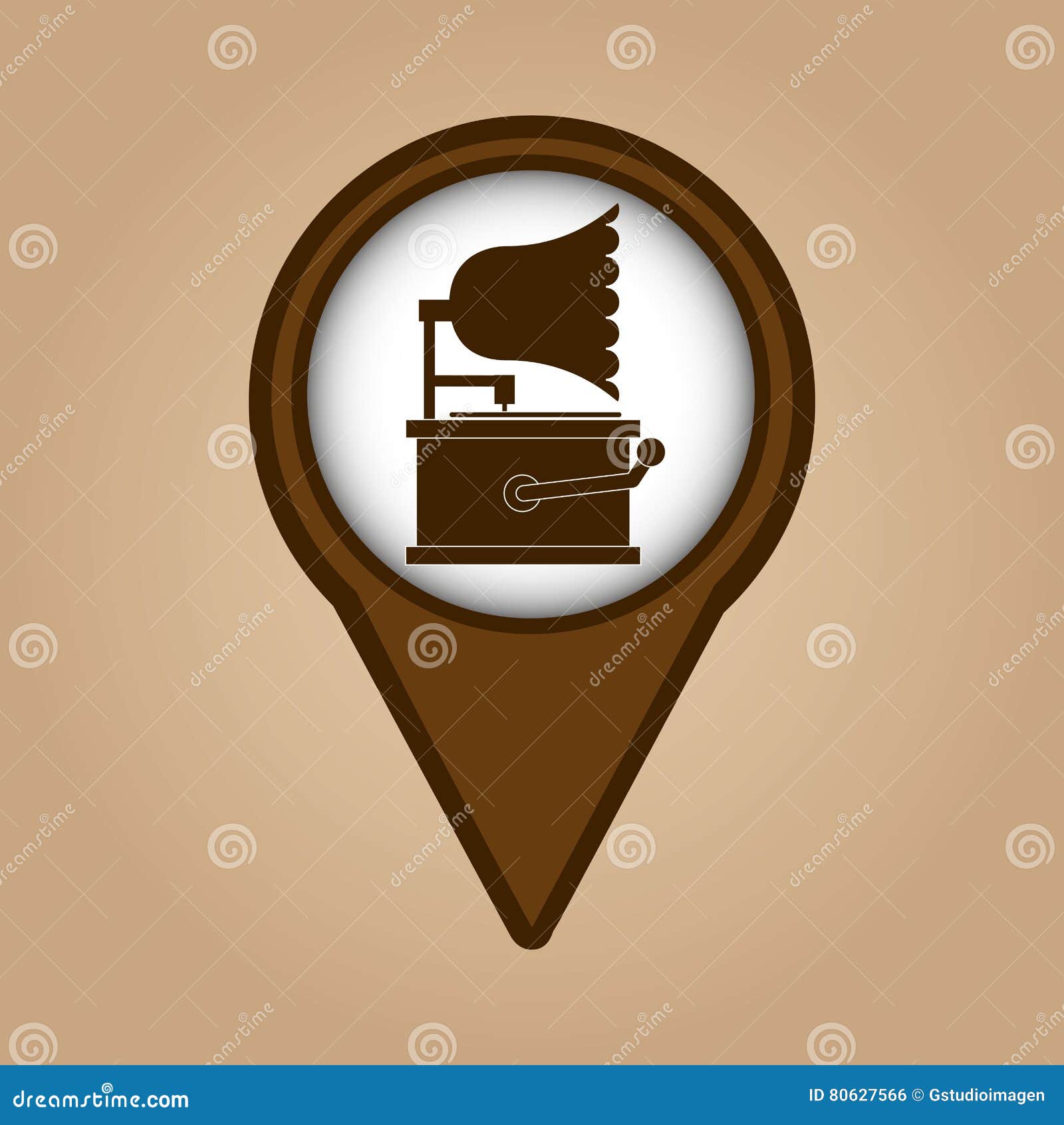 Gramophone Vintage Symbol Icon Stock Vector Illustration of object