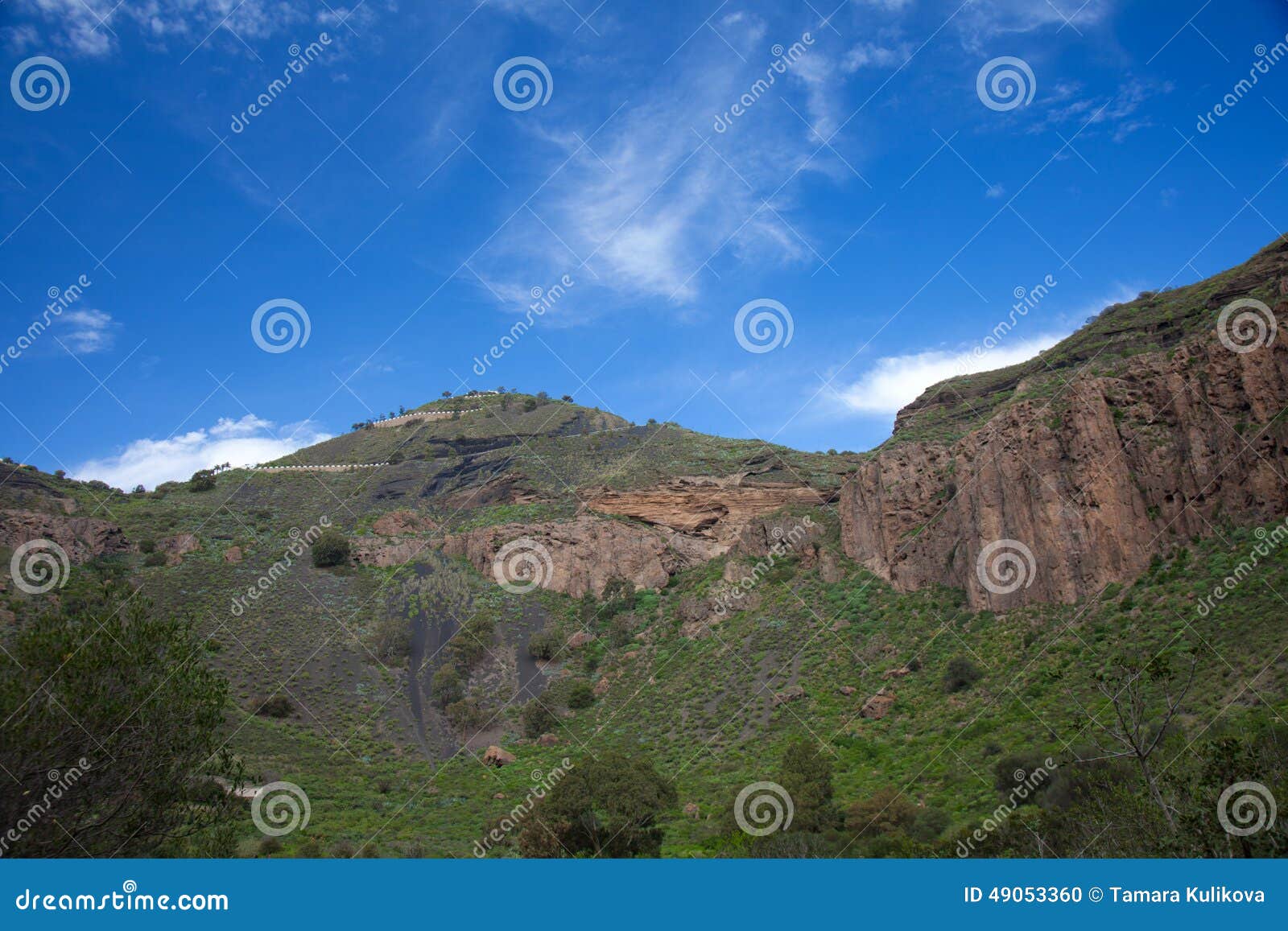 gran canaria, caldera de bandama after winter rains