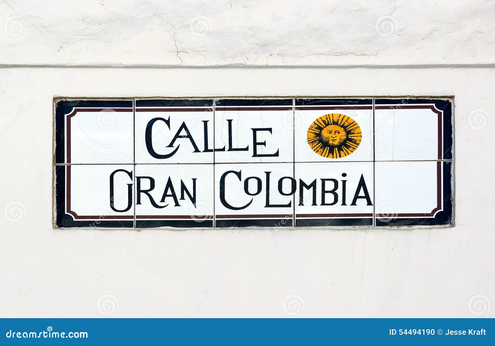 gran colombia street sign in cuenca
