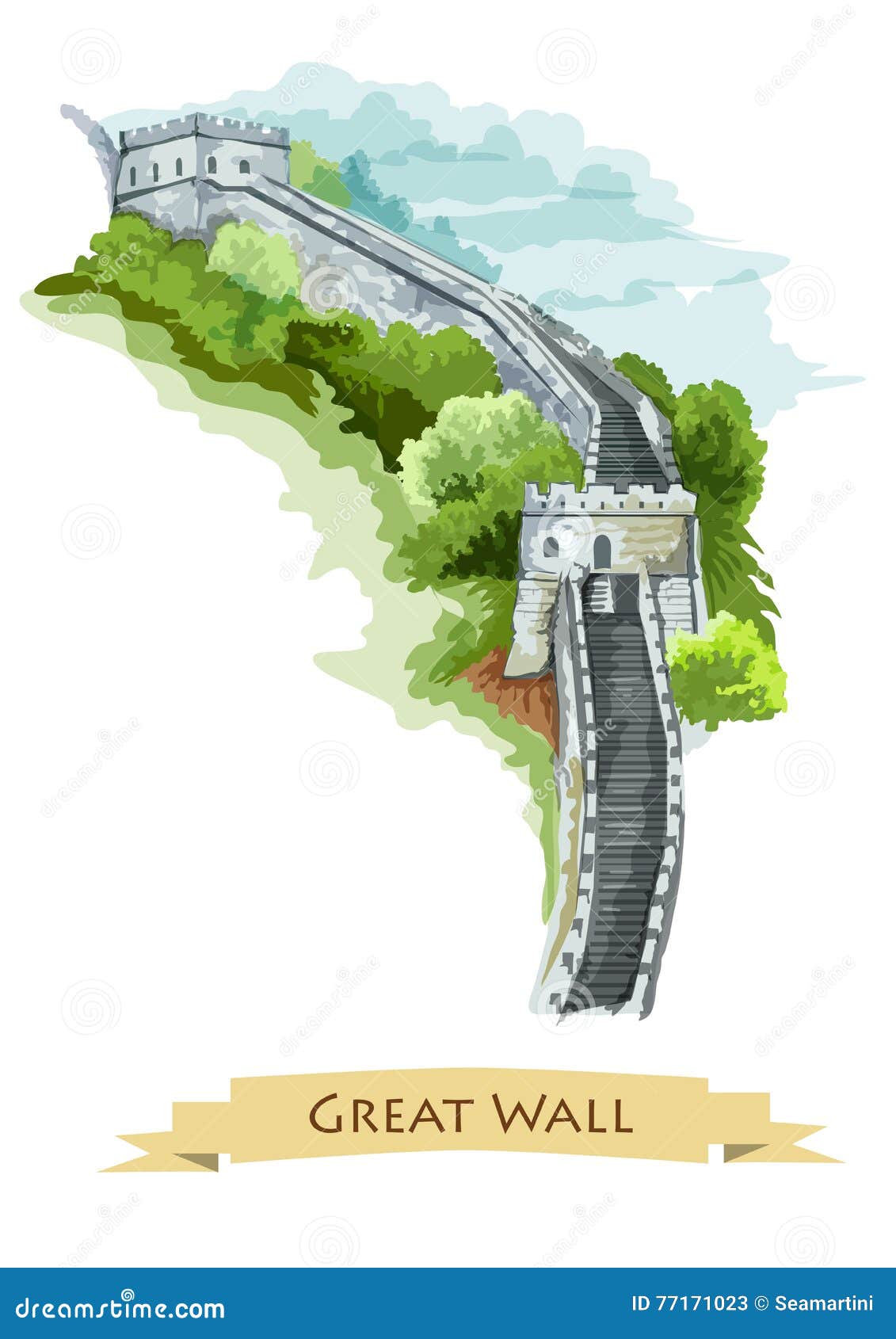 Gran Muralla China Icono De La Acuarela Ilustración del Vector - Ilustración de herencia, turismo: 77171023 Gran Muralla China Icono De La Acuarela Ilustración del Vector - Ilustración de herencia, turismo: 77171023