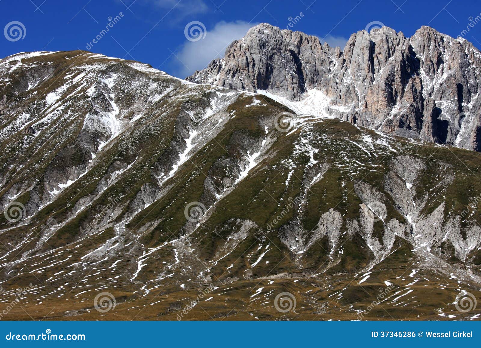 gran sasso mountain in the apennines of italy