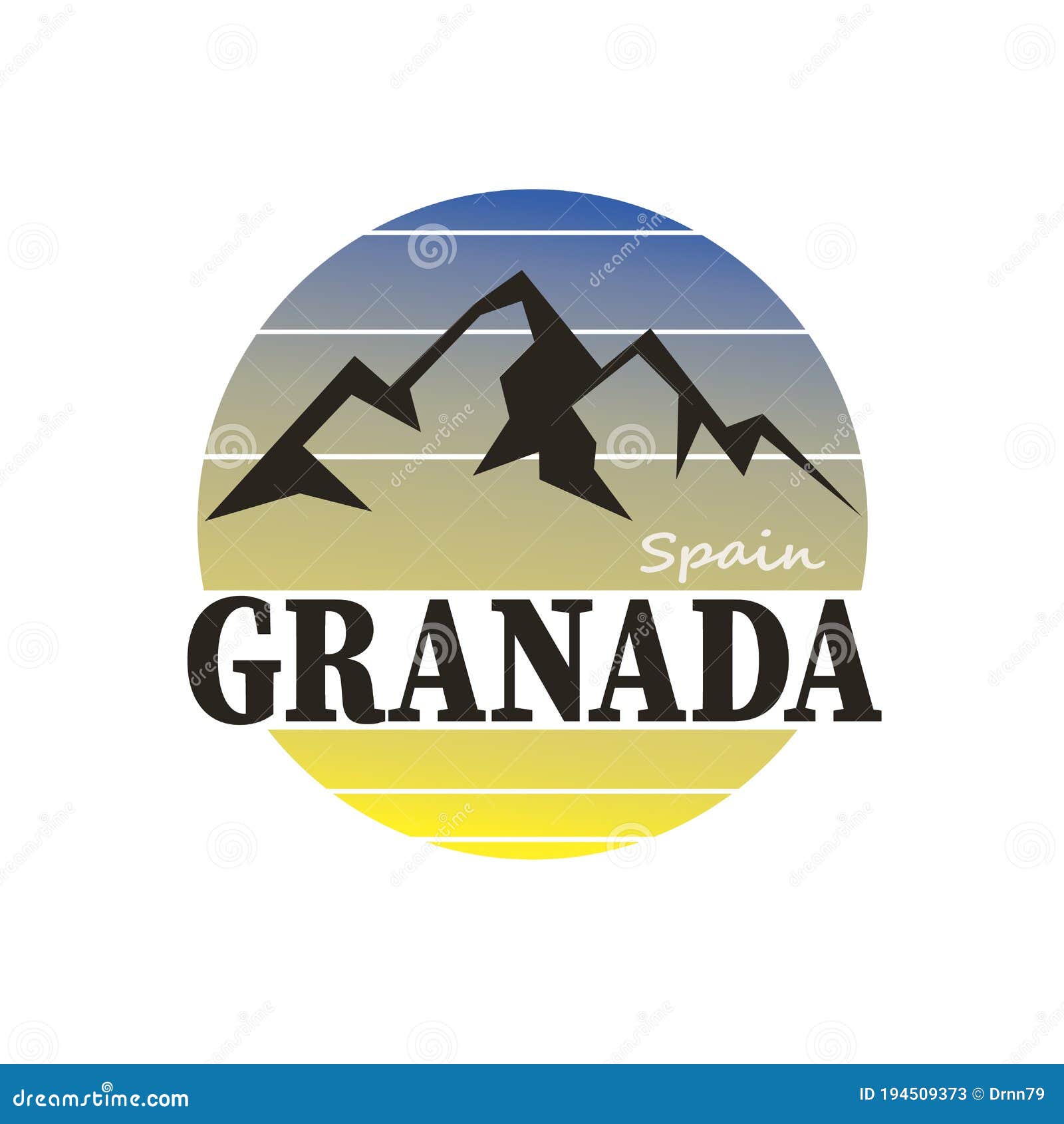 granada andalucia espa a europa stamp logo icon  .