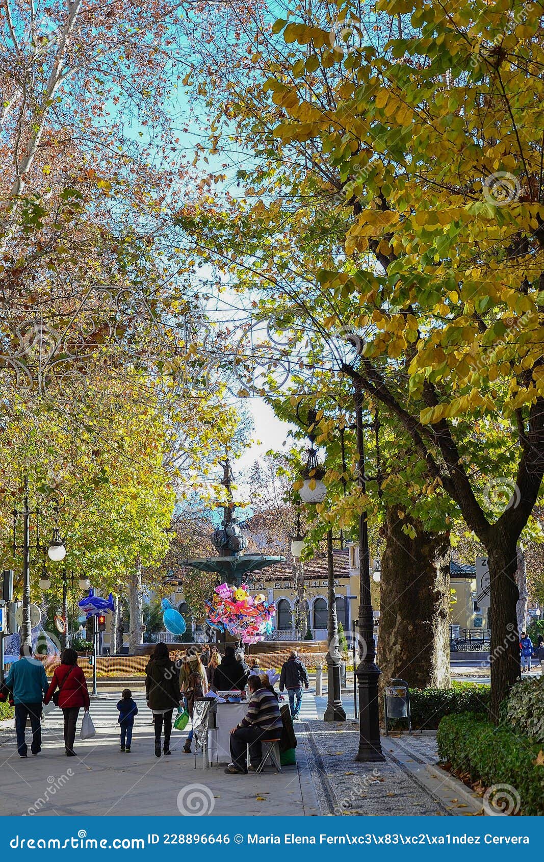 Granada, Spain, December 24, 2016: Boulevard or Street of Granada Called Carrera  De La Virgen with Tall Trees with Yellow Leaves, Editorial Photo - Image of  holiday, house: 228896646