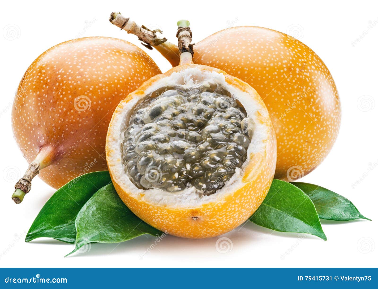 granadilla fruits on a white background.