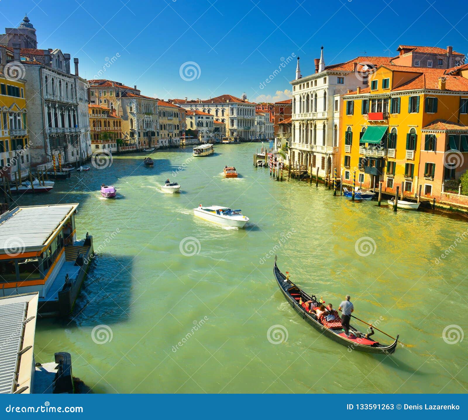 Grand Canal in Spring in Sunny Weather,Venice,Italy. Stock Image ...