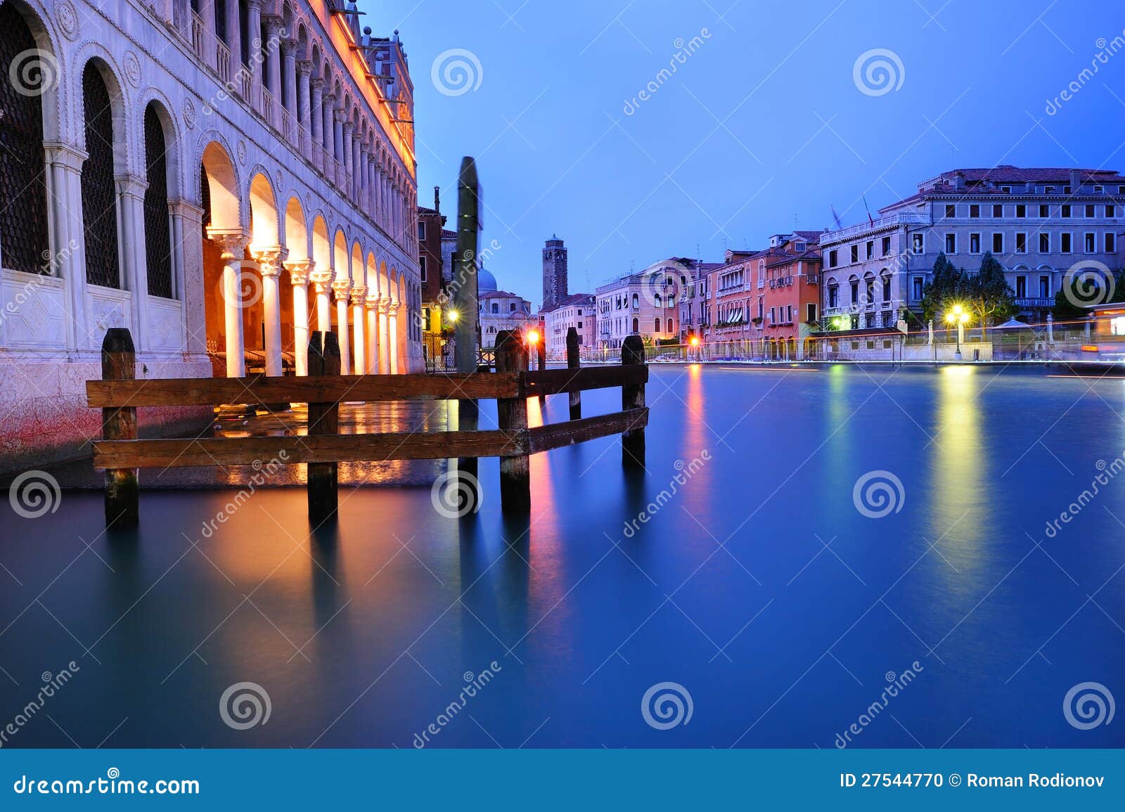 Grand Canal in Venice in the Evening Stock Photo - Image of italian ...