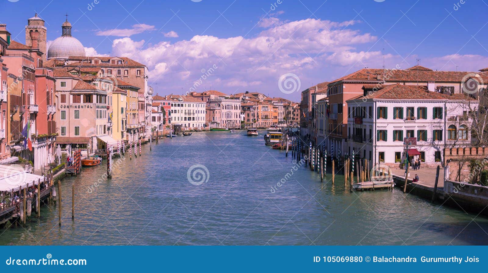 grand canal of venice from one of number of bridges and water ta