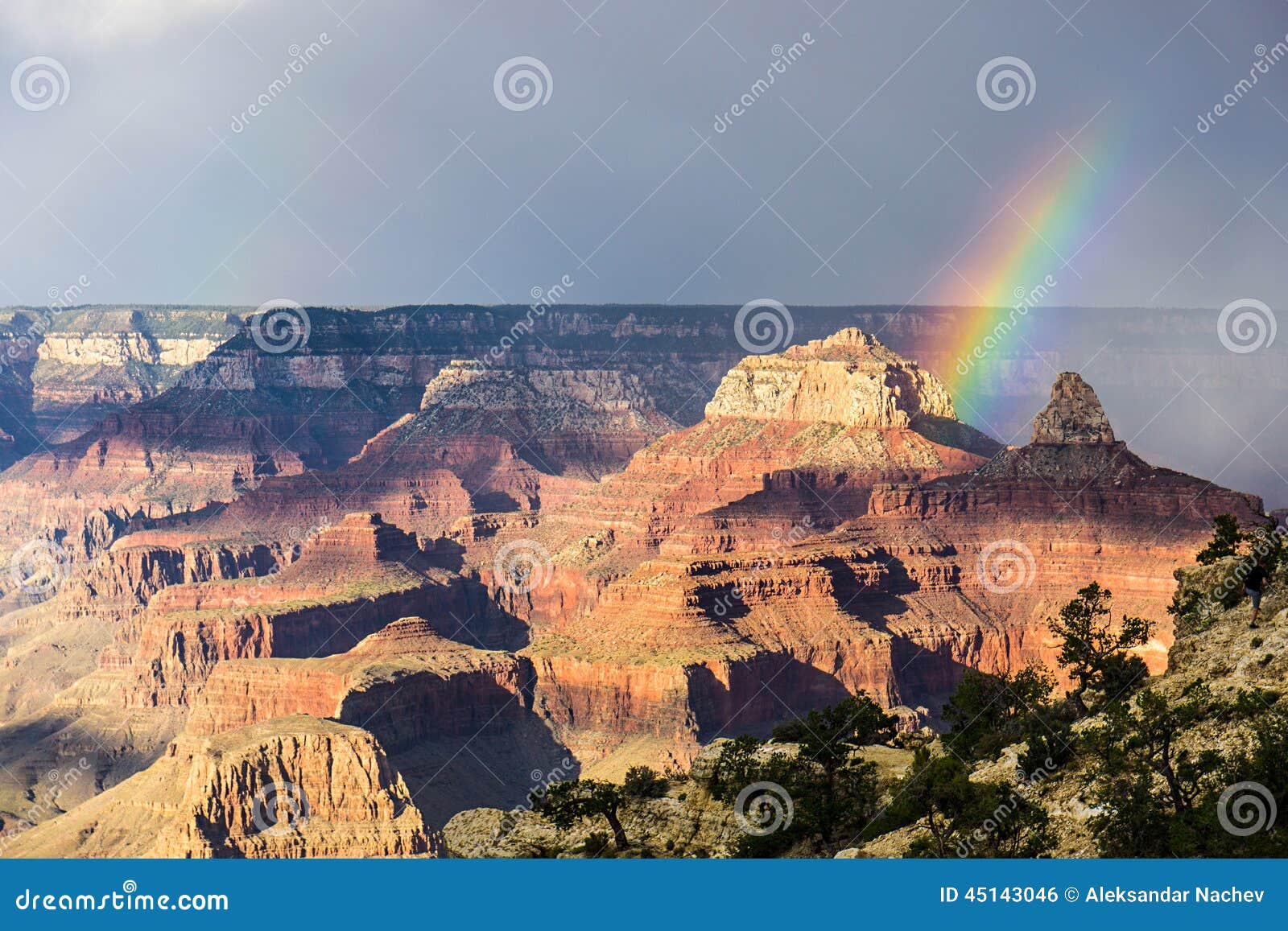 Grand Canyon siktsregnbåge. Föreställa taget från Grand Canyon den södra kanten, på av de bästa fotolägena