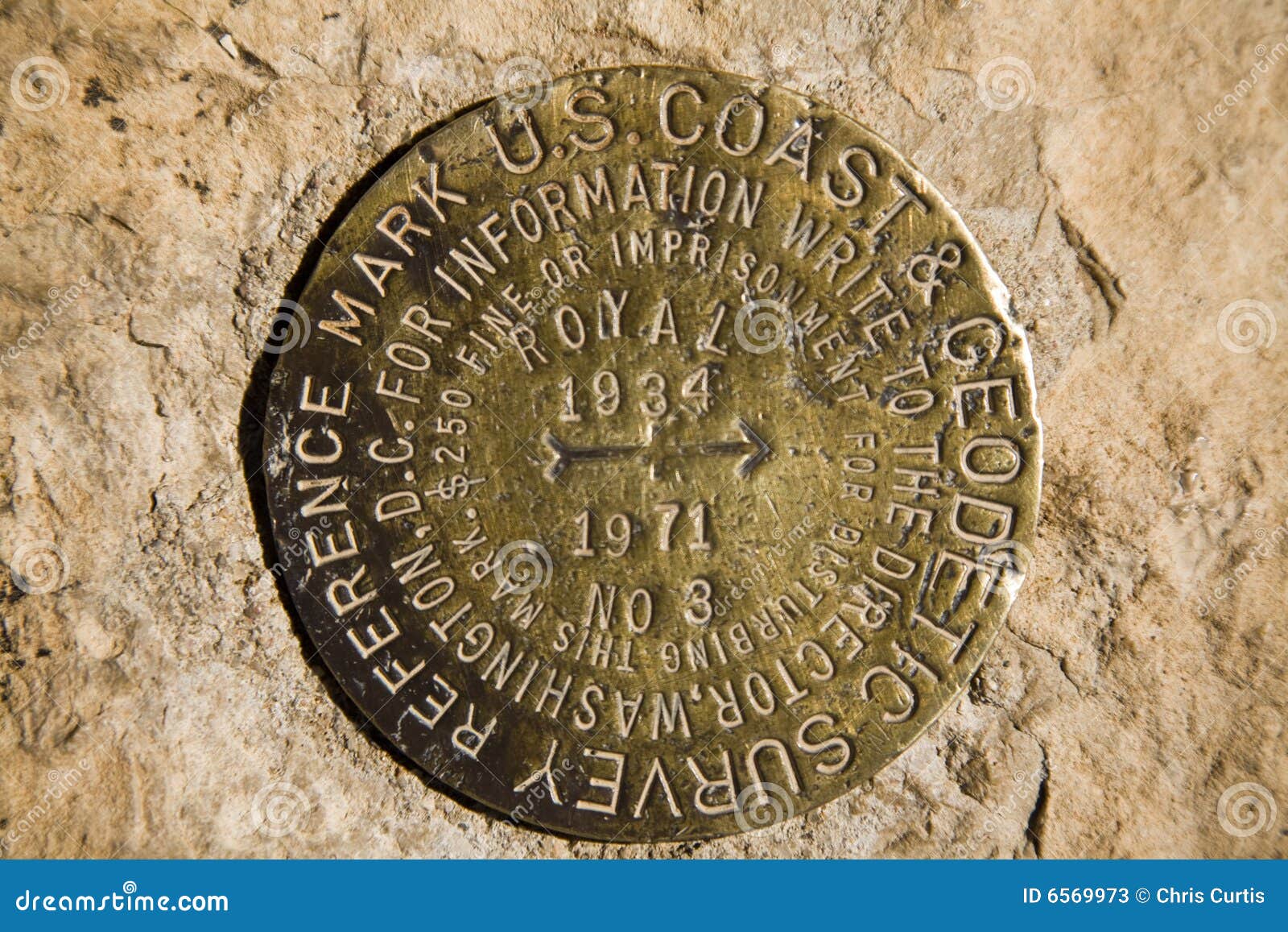 Grand Canyon Survey Marker stock image. Image of cape 6569973