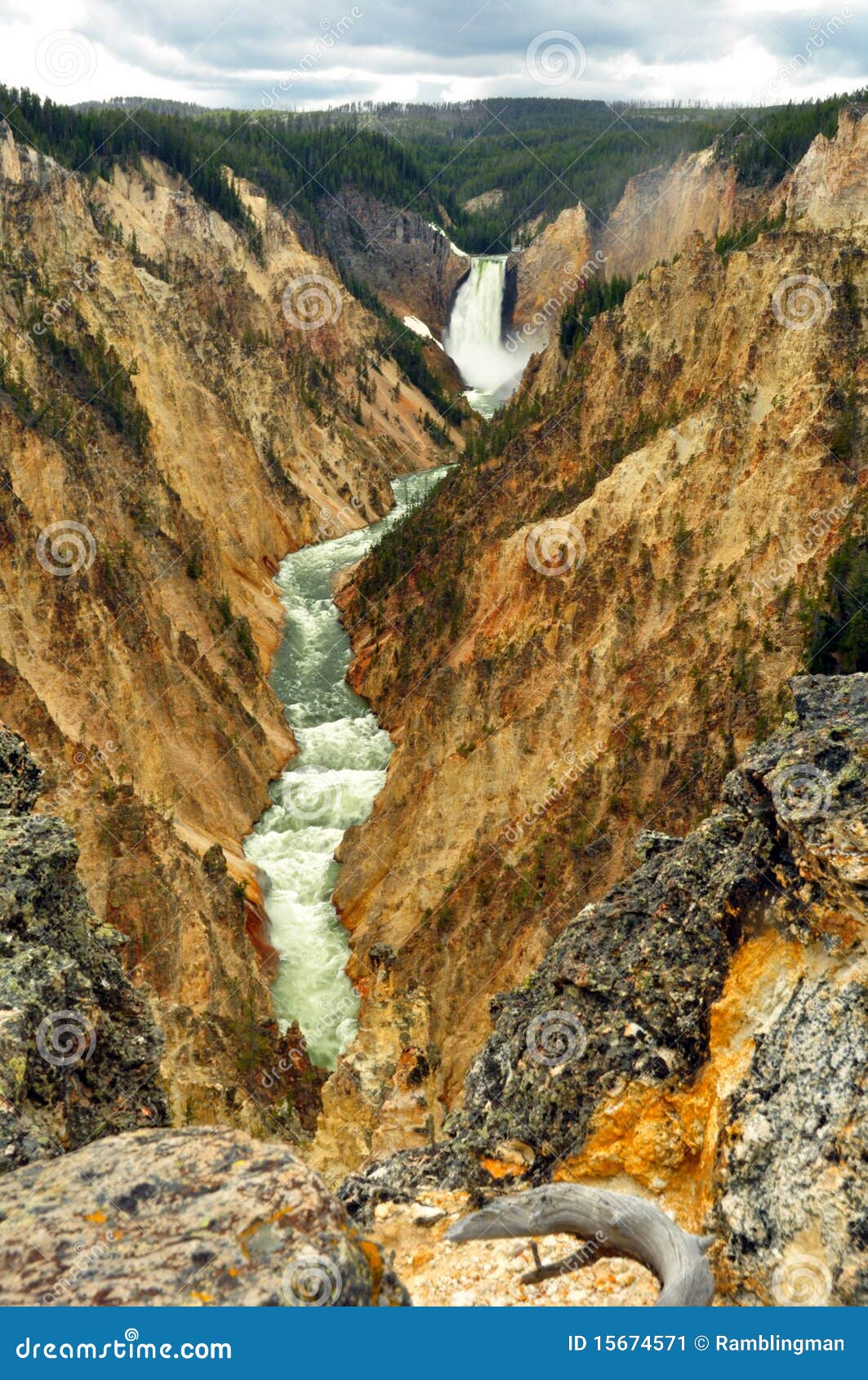 Grand Canyon of the Yellowstone. View of the Grand Canyon of the Yellowstone from Artist Point. Yellowstone National Park