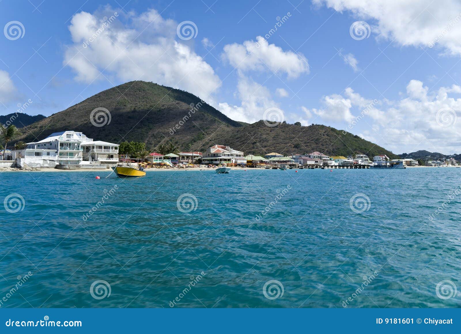 Grand Case, St. Martin stock image. Image of boats, buildings 9181601
