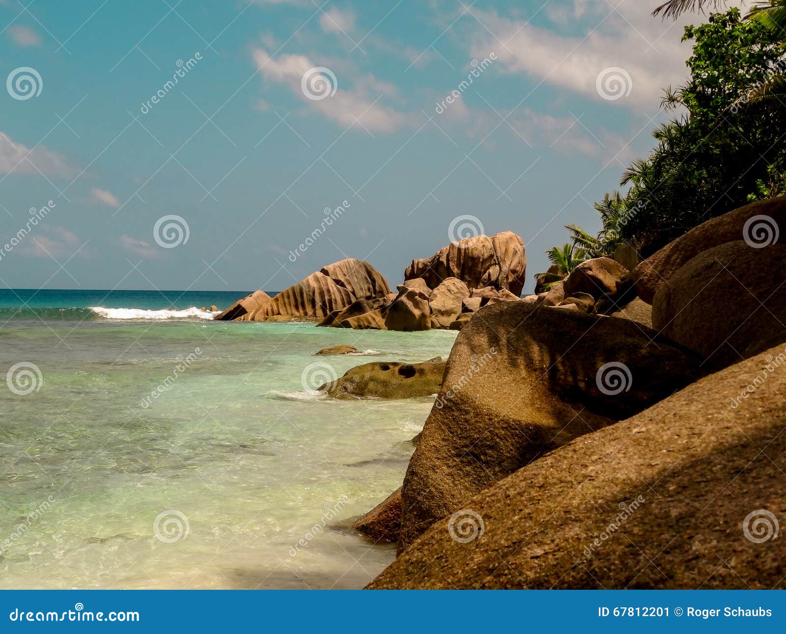 Grand Coco on La Digue Island in Seychelles Stock Image Image of