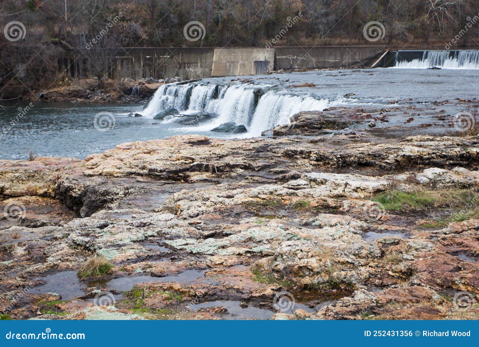 View of Grand Falls, in Autumn Joplin, Missouri Stock Photo Image of