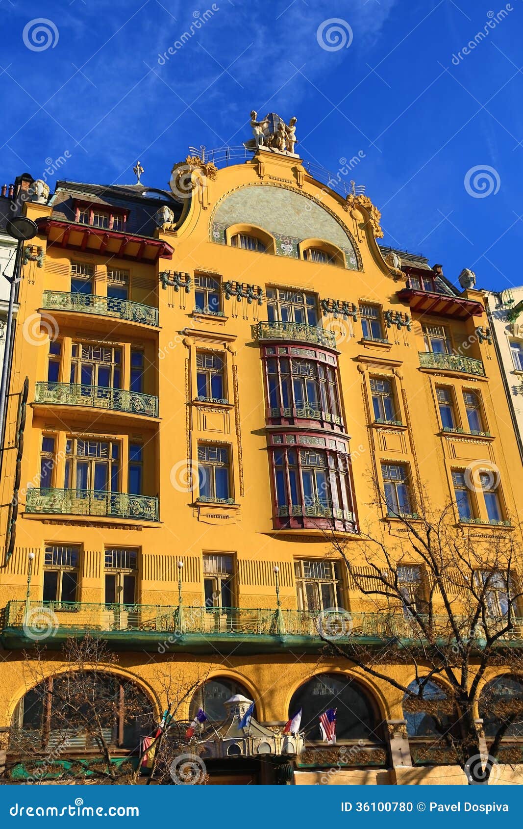 grand hotel evropa, old buildings, wenceslav square, new town, prague, czech republic