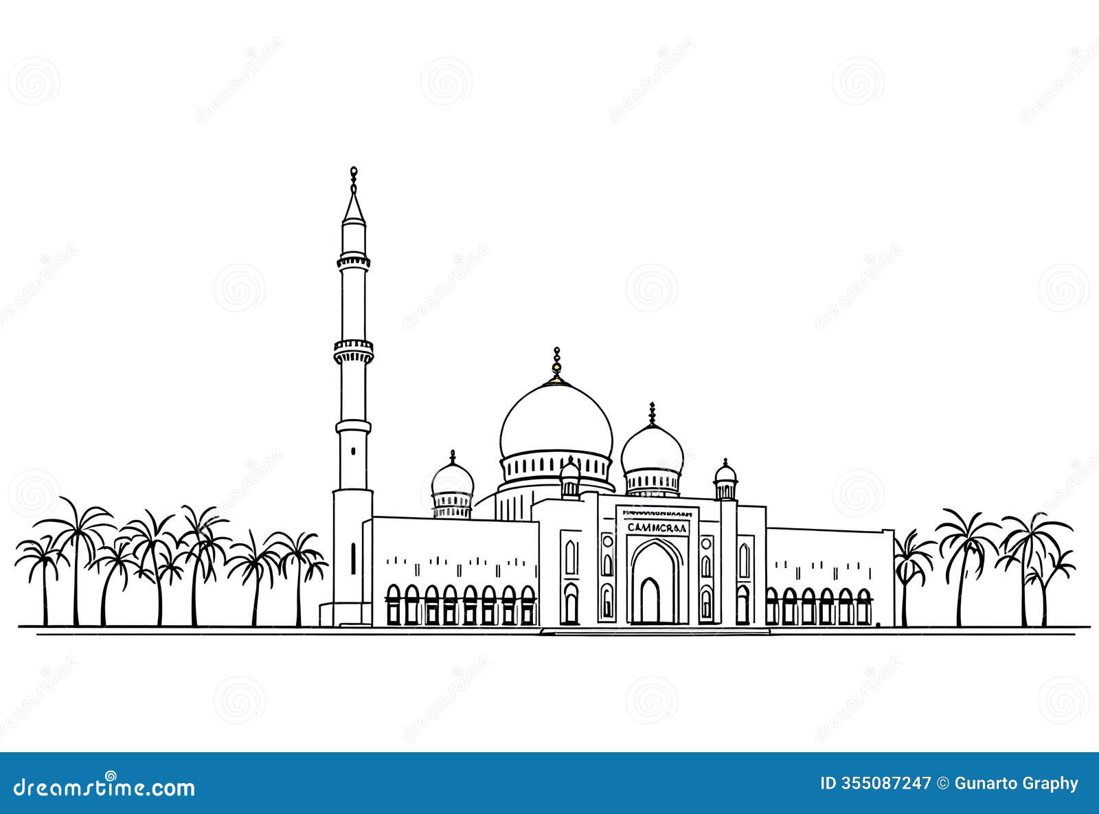 grand mosque line drawing uae islamic architecture